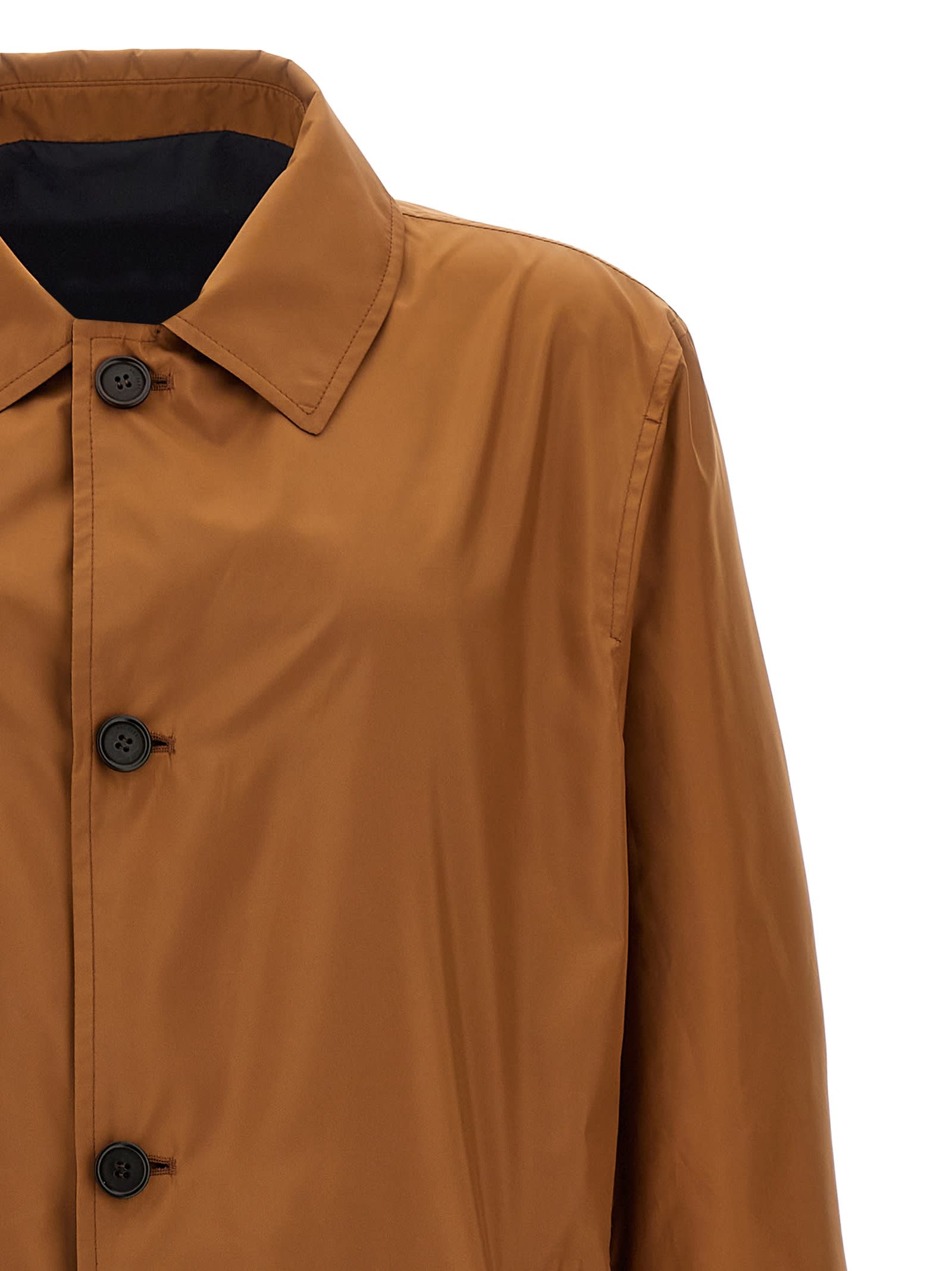 Pal Zileri Reversible Car Coat Front Pockets Long Sleeves In Multicolor