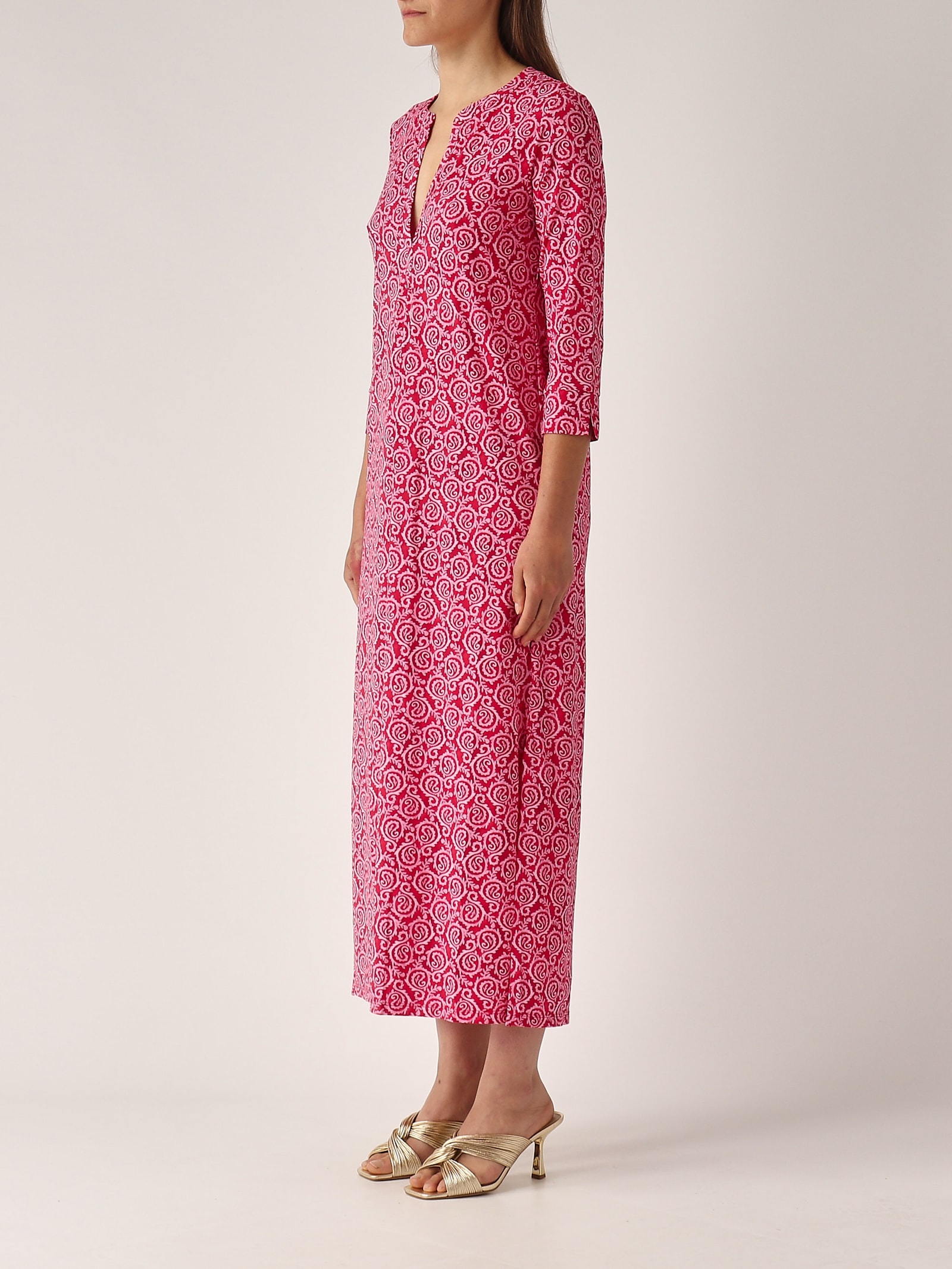 Maliparmi Abito Summer Coral Dress In Pink