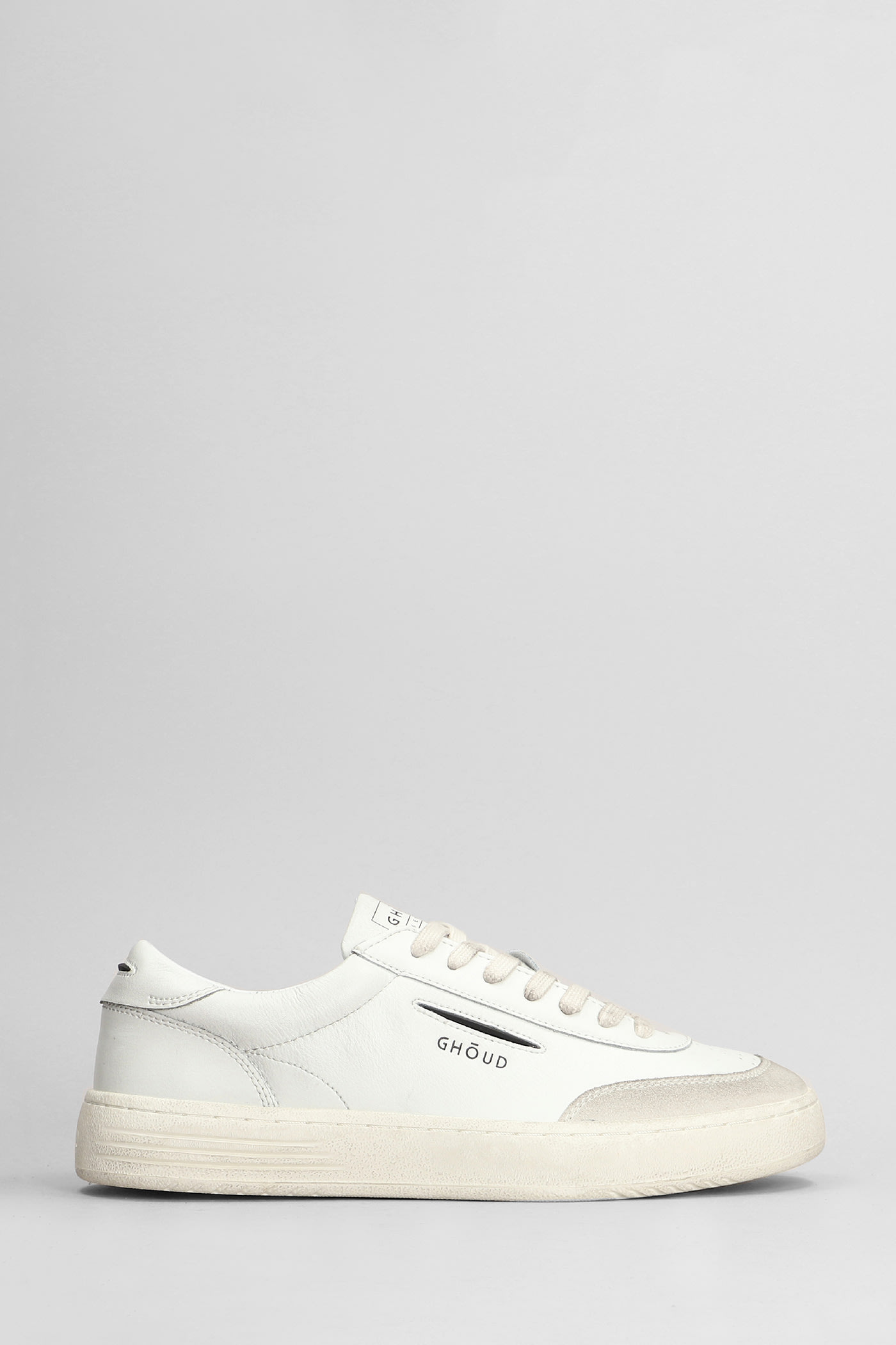 Lido Brushed Sneakers In White Leather