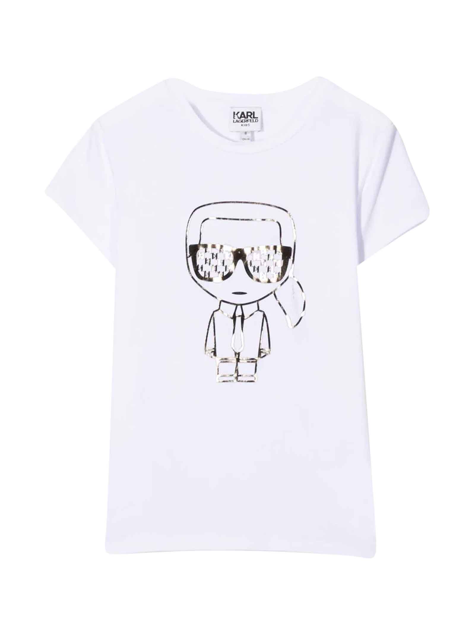 Karl Lagerfeld Kids Teen Unisex White T-shirt