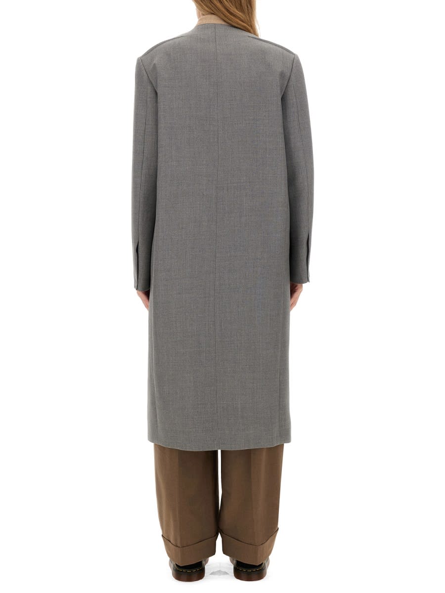 Shop Moschino Wool Coat In Grey