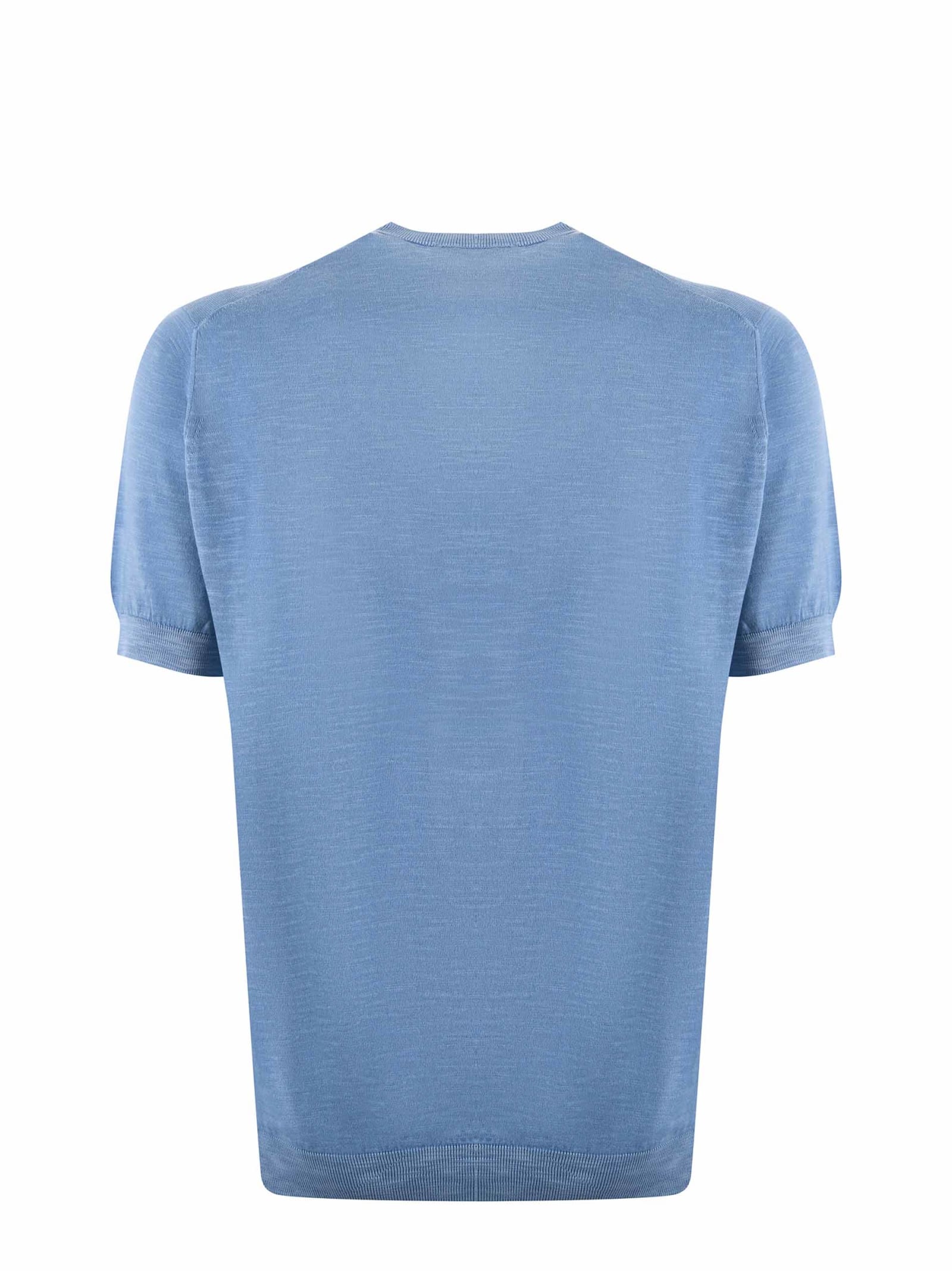 Shop Filippo De Laurentiis T-shirt In Cotton Thread In Azzurro