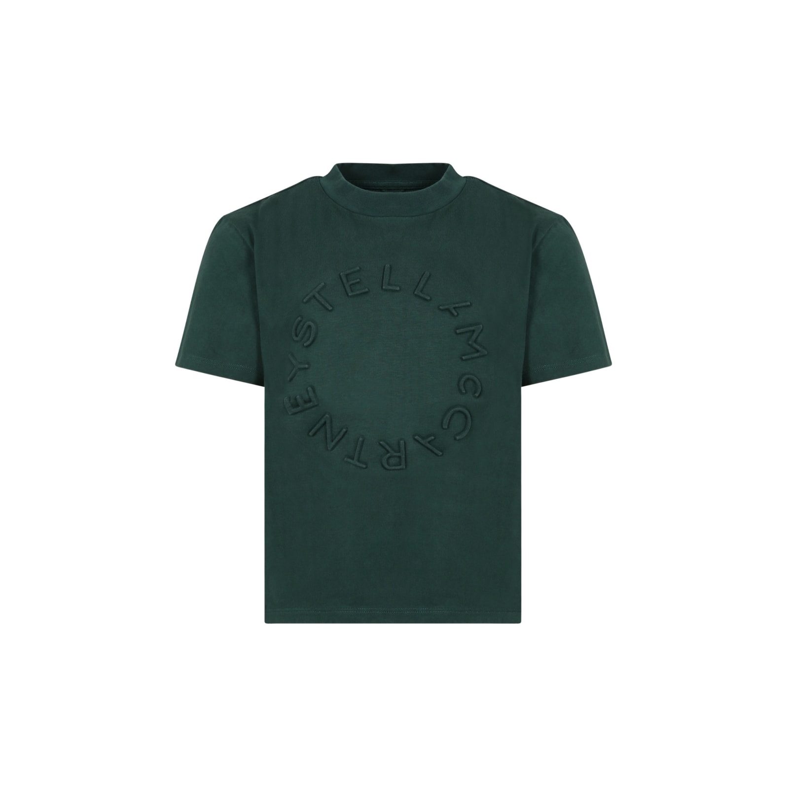 Stella Mccartney Kids' Green T-shirt For Boy With Logo