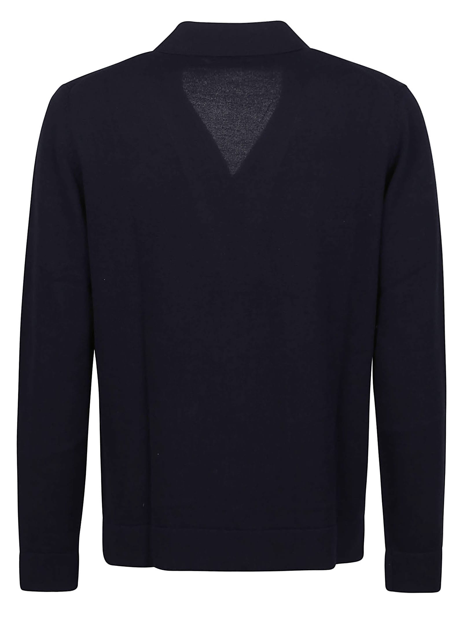 Ballantyne Plain Shirt Cardigan In Navy