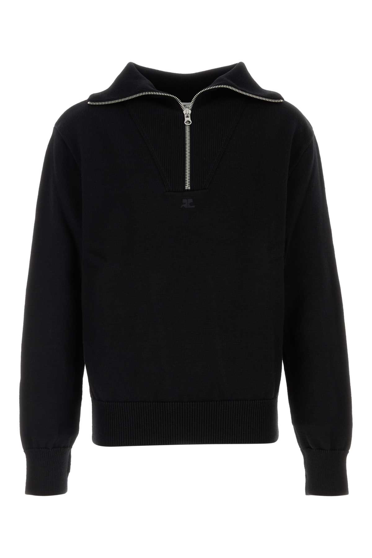 Shop Courrèges Black Wool Blend Sweater