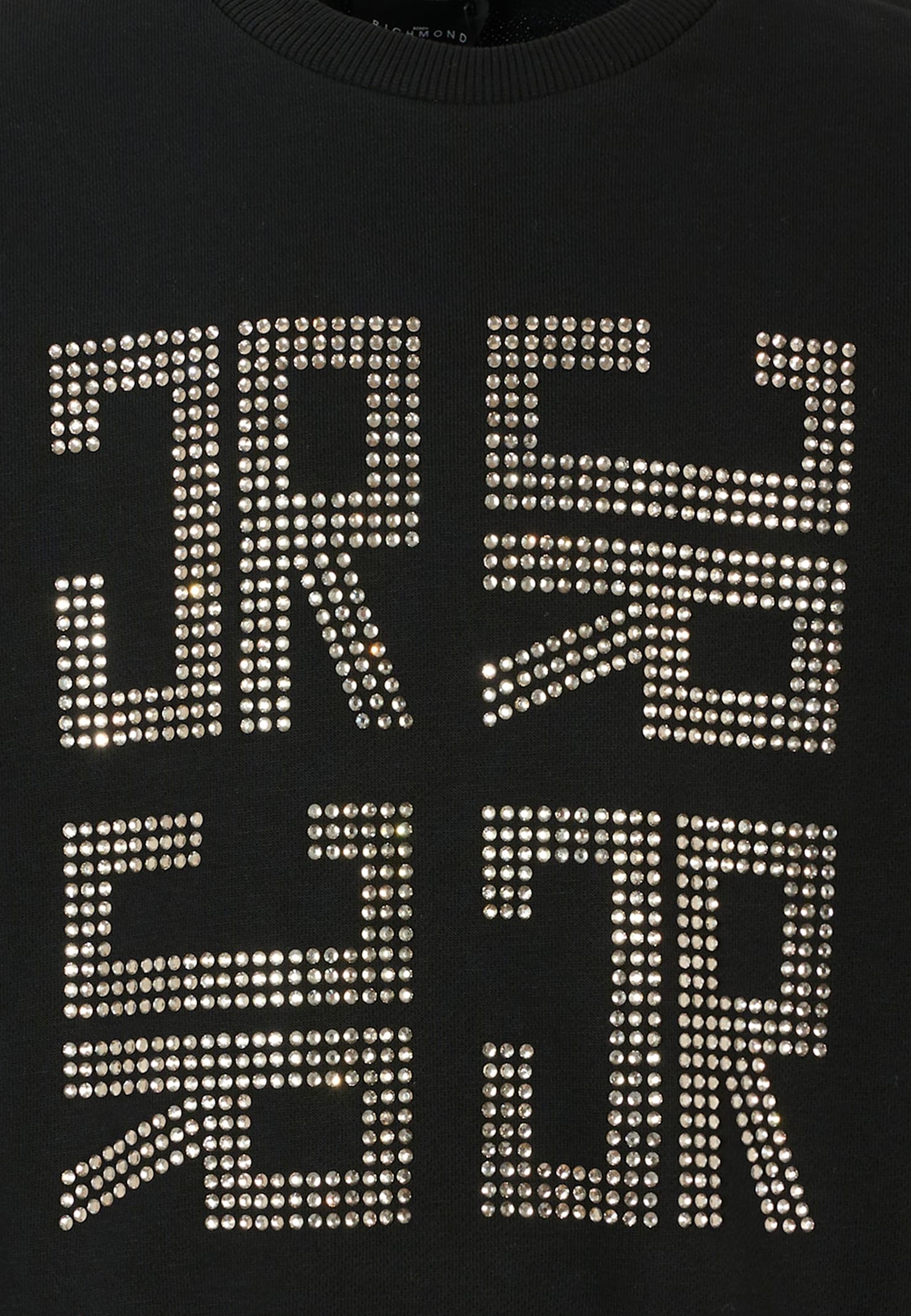 Richmond Black Sweatshirt For Girl With Logo In Black