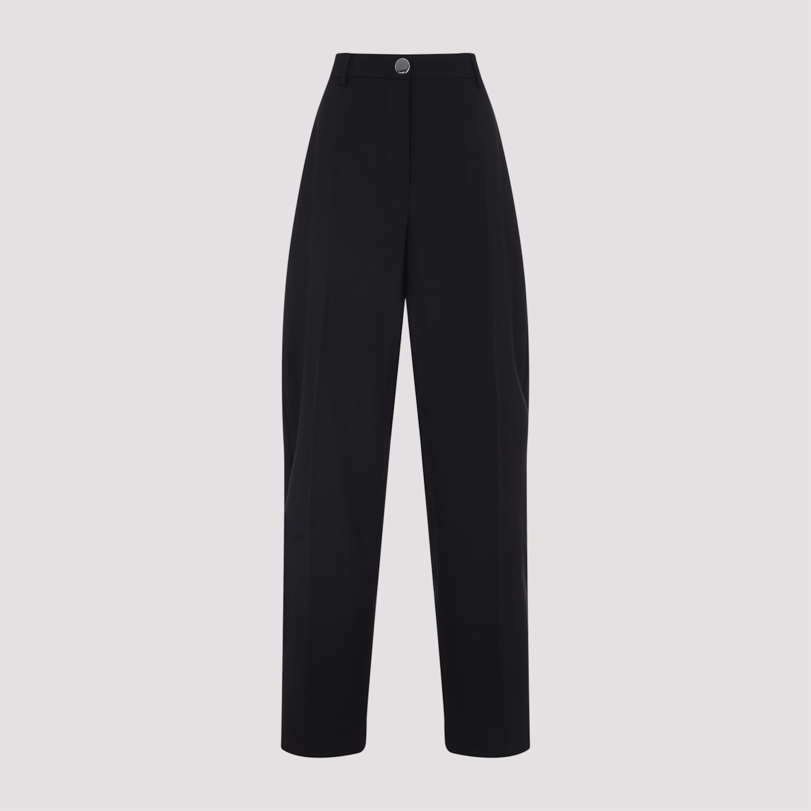 Sportmax High-waisted Wide-leg Trousers With Tailored Silhouette In Black