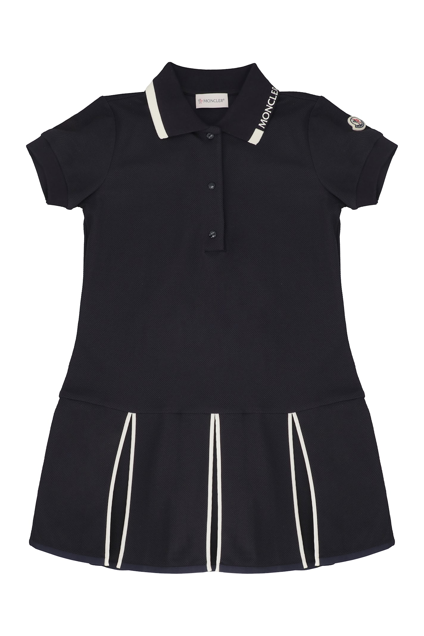 Moncler Logo Patch Polo Shirt Dress In Blue