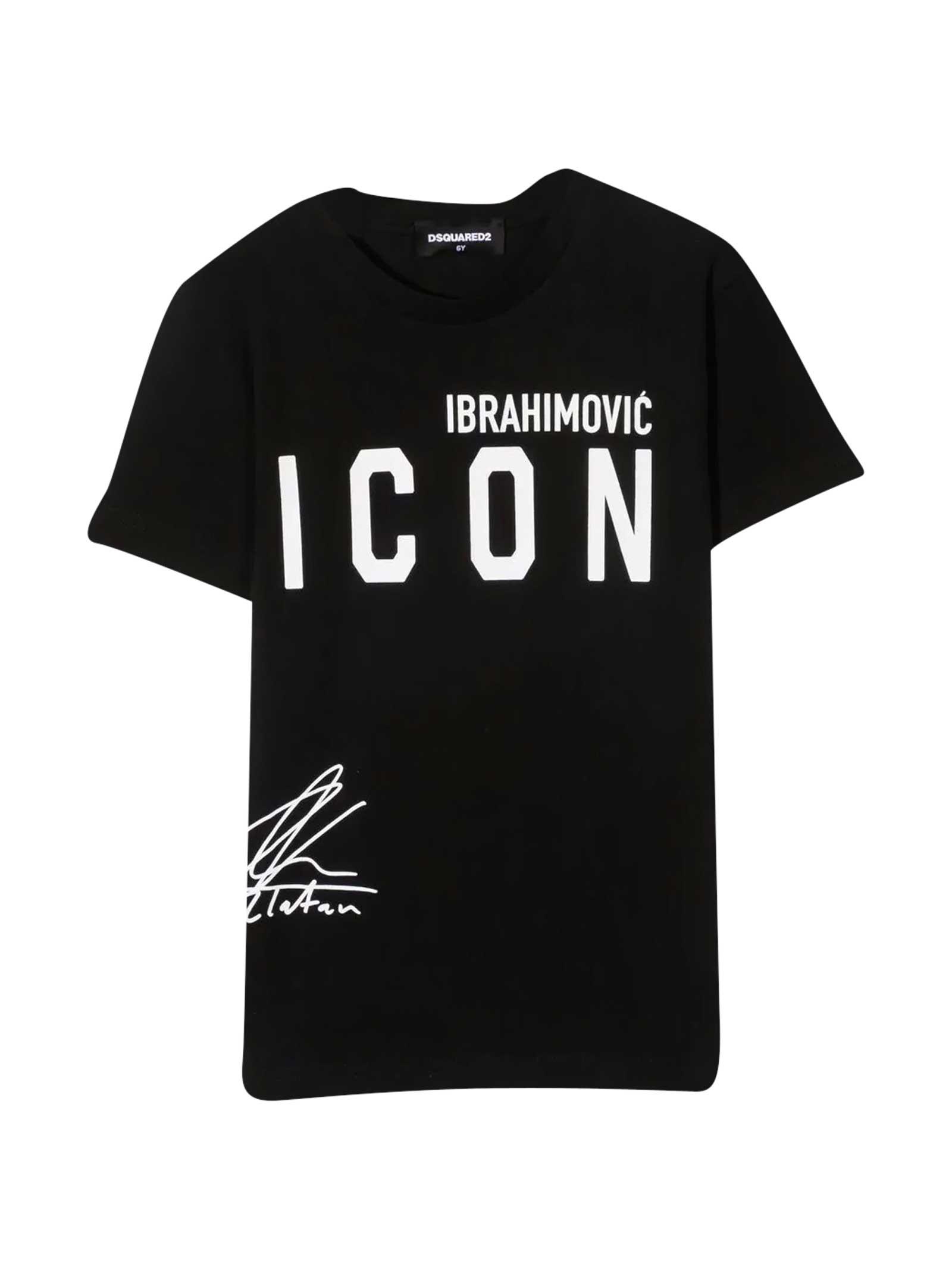Dsquared2 Kids' Icon  X Ibrahimovi T-shirt In Nero