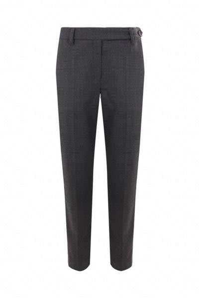 Shop Brunello Cucinelli Pressed Crease Cropped Trousers In Grey