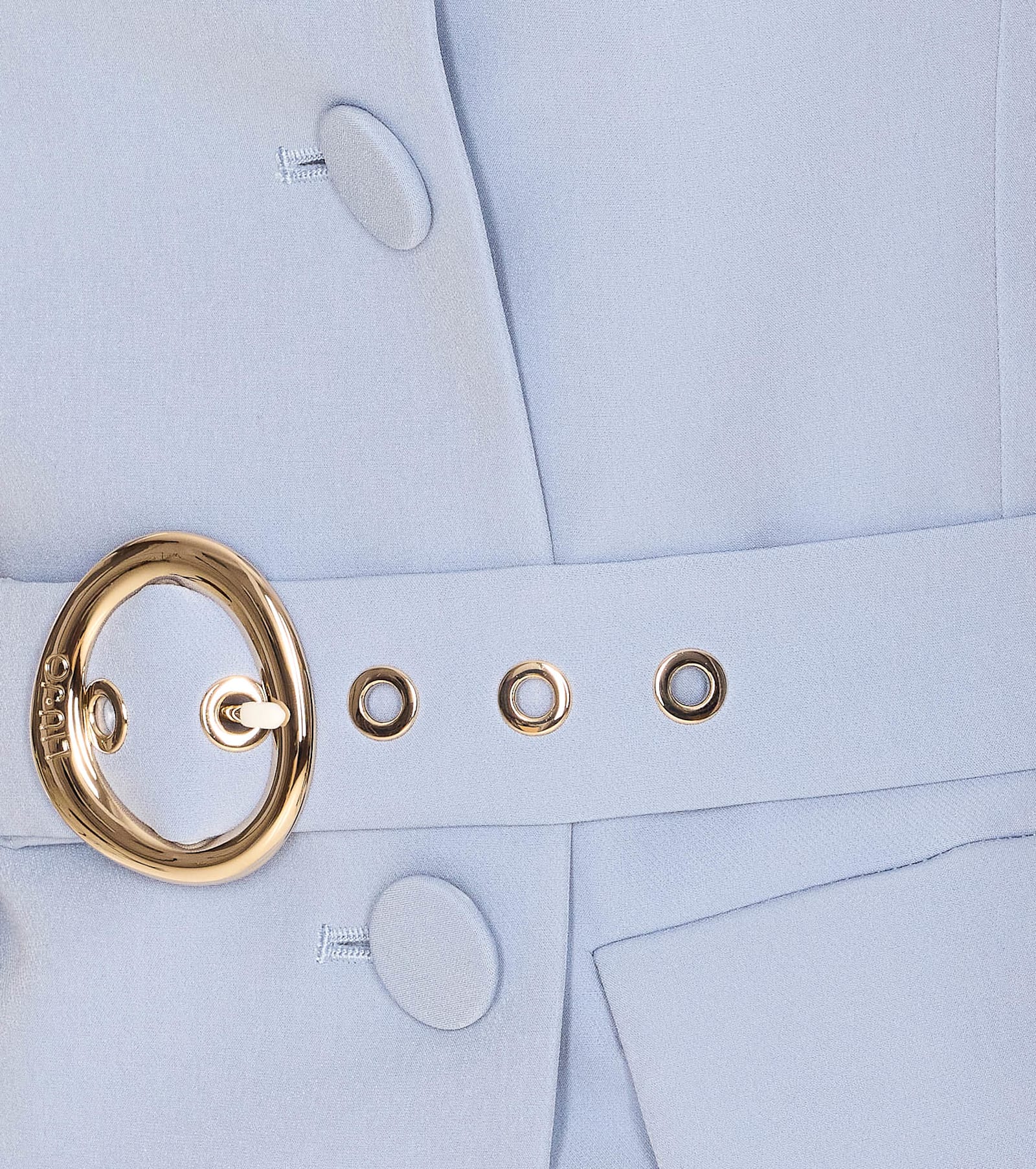 Liu •jo Liu Jo Sky Blue Jacket With Structured Silhouette And Peplum Hem In Blue