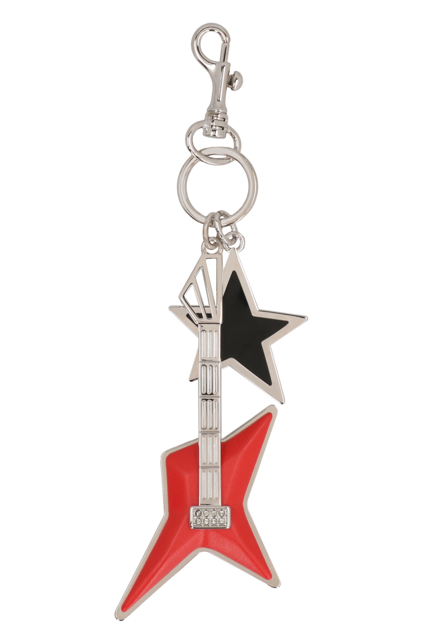 Versace Silver-tone Metal Key Ring And Clasp In Silver