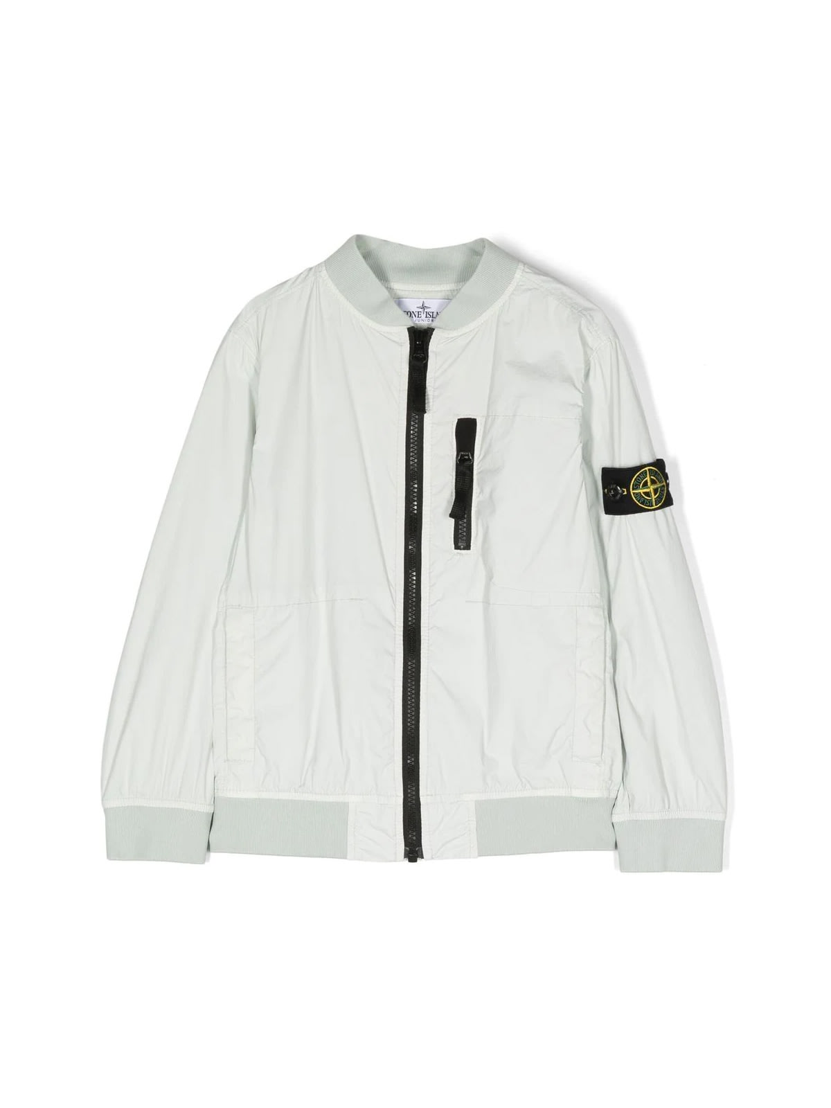 Stone Island Kids' Bomber Jacket In Pearl Grey | ModeSens