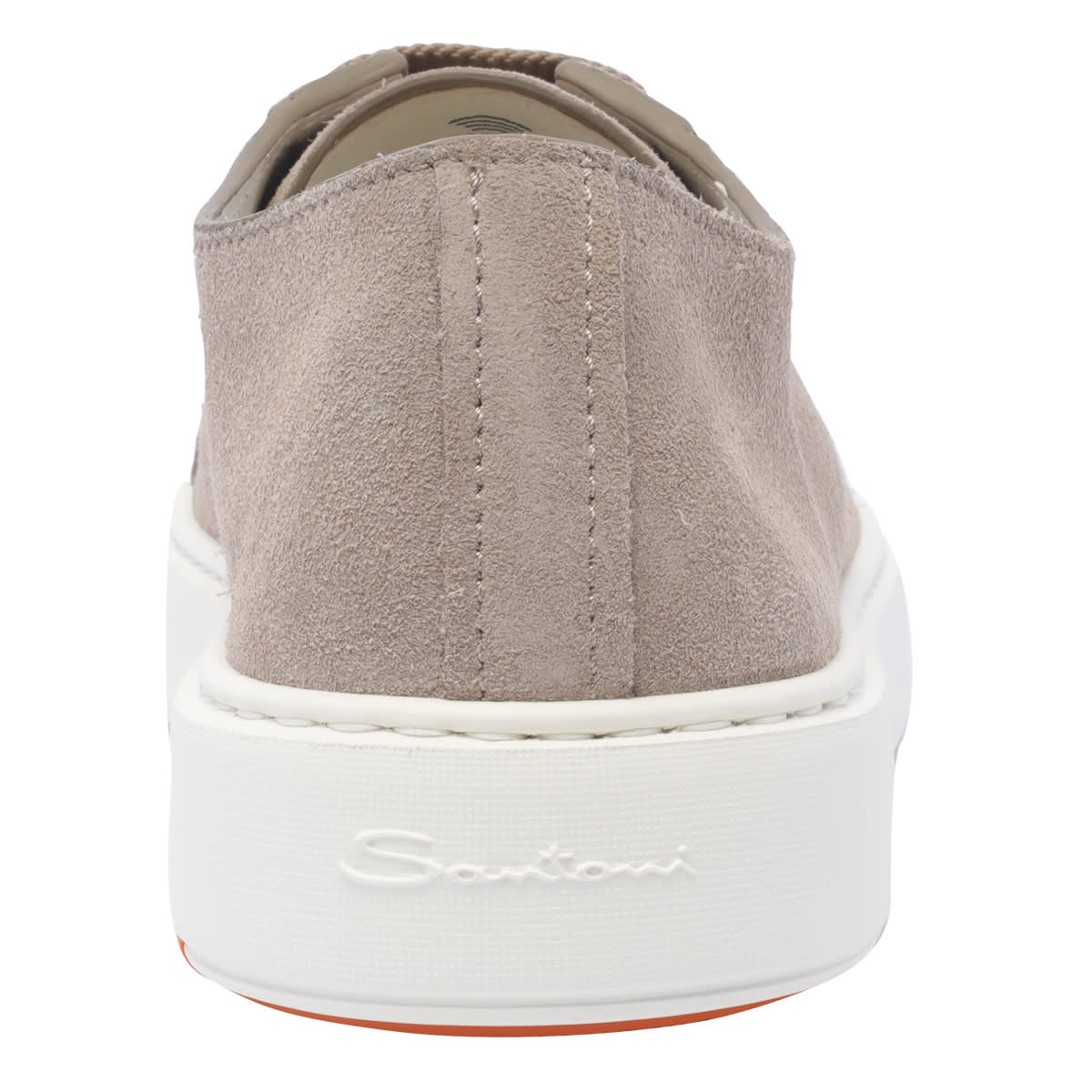 Shop Santoni Leather Sneakers In Beige
