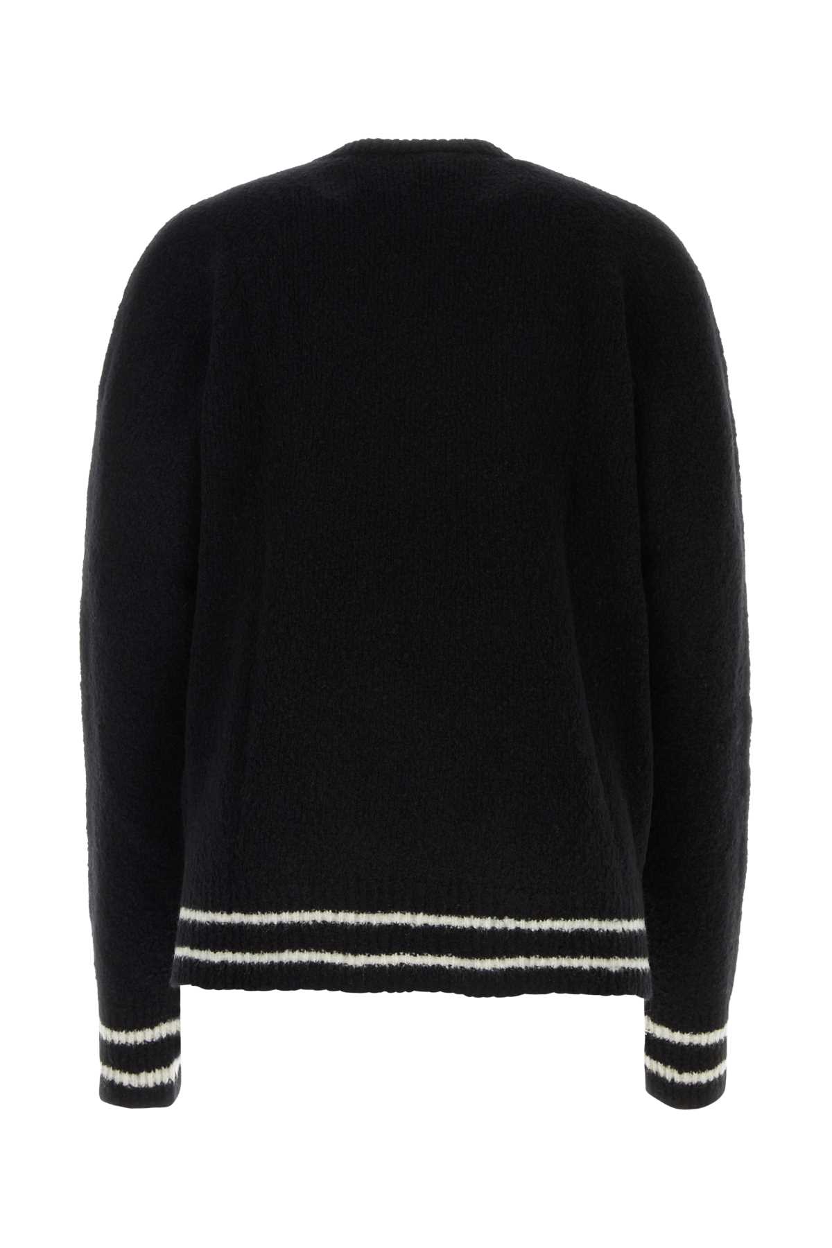 Shop Balmain Black Wool Blend Sweater In 0panoir