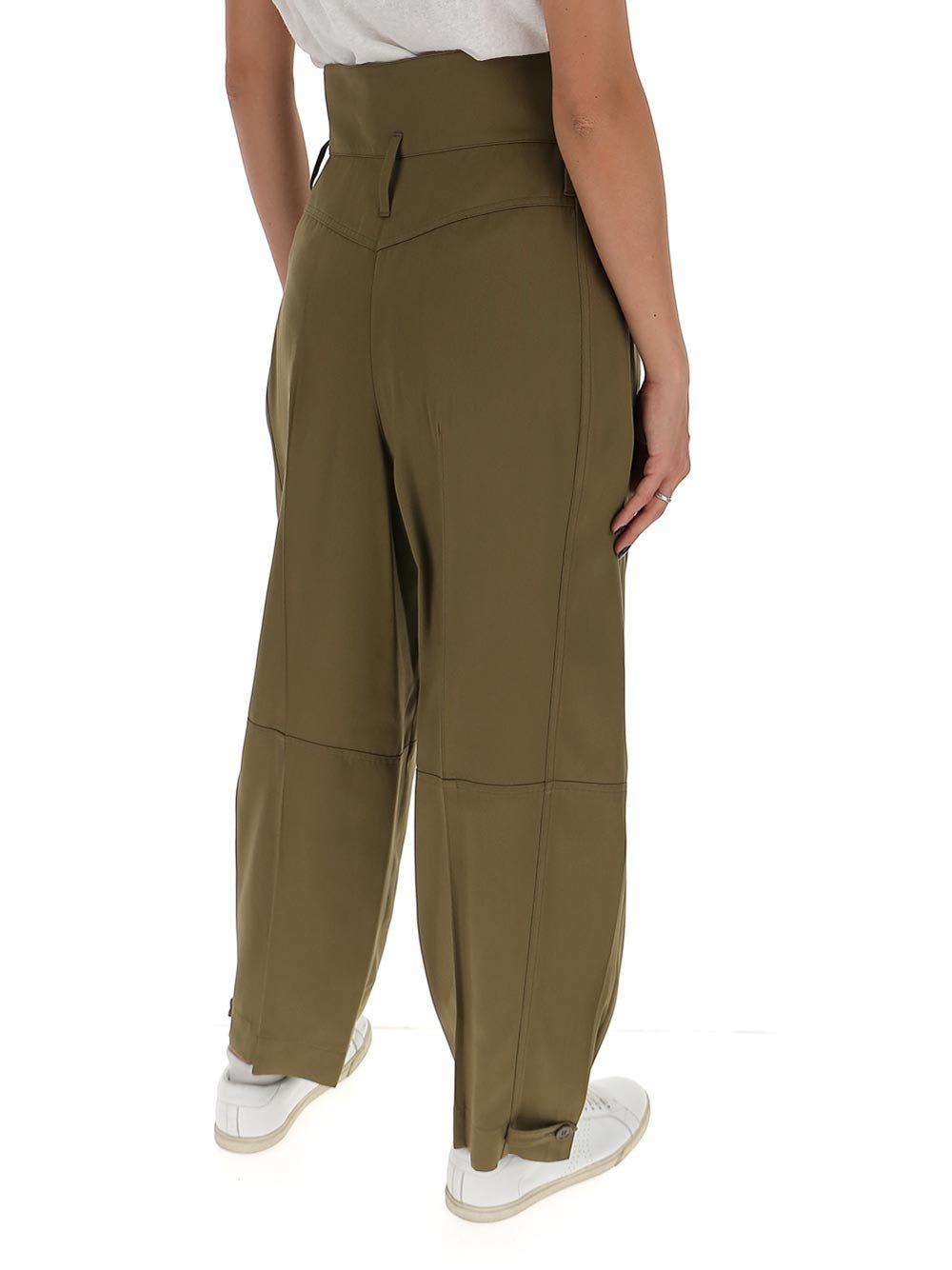 Shop Givenchy High Waisted Military Trousers In Brown
