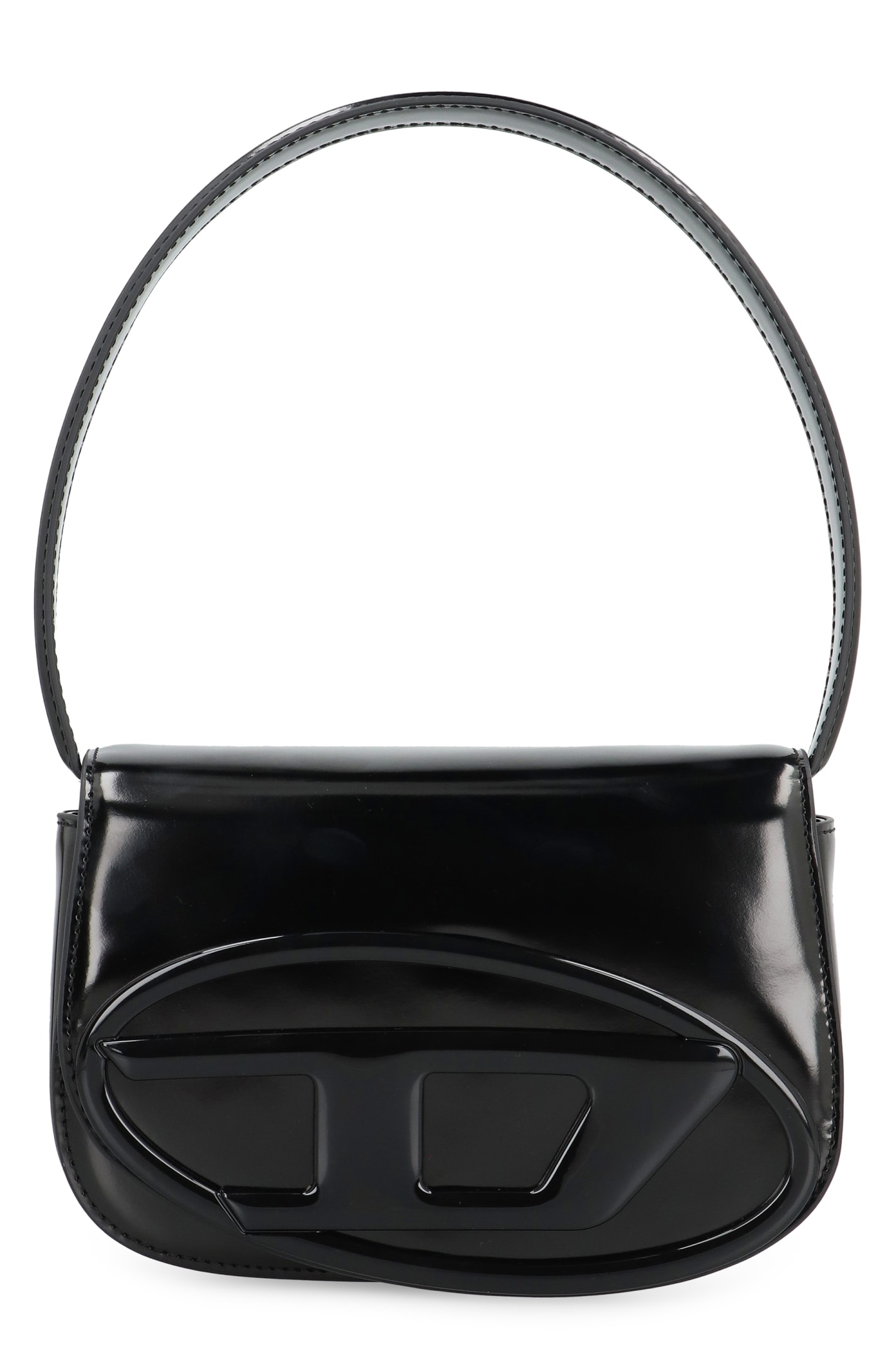 Shop Diesel 1dr Leather Shoulder Bag In Black