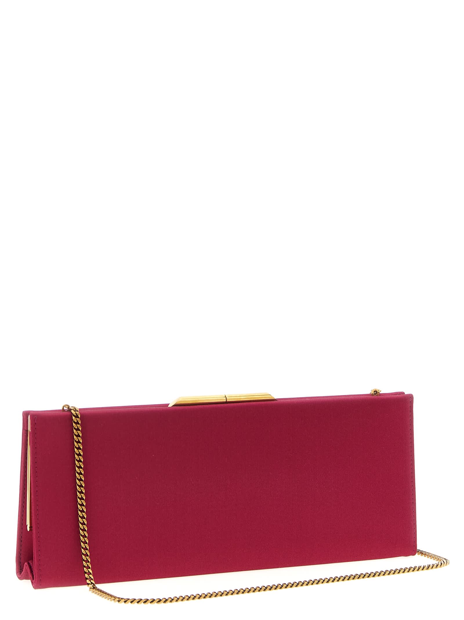 Saint Laurent Midnight Piccola Clutch Fuchsia In Red
