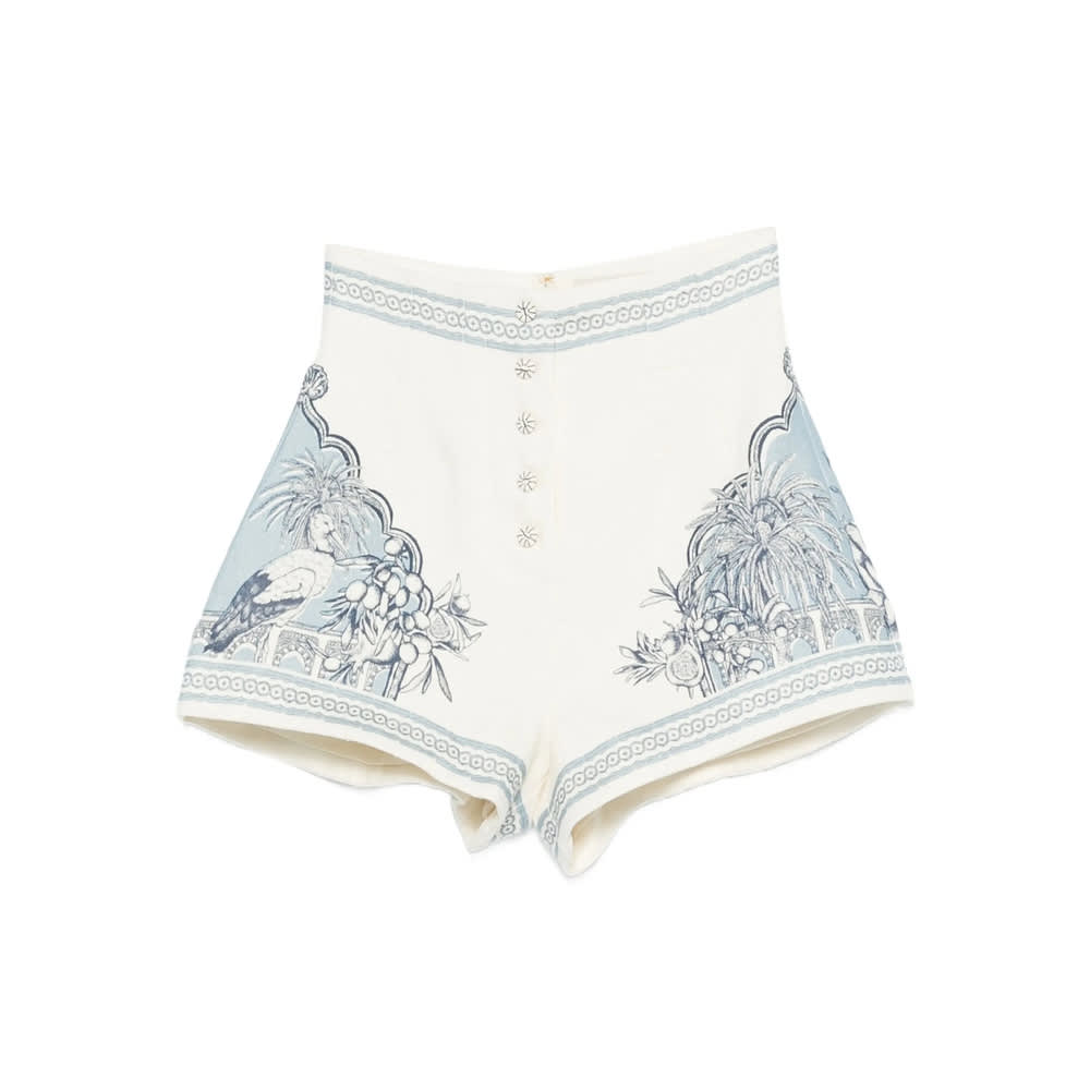 Alemais Villa Romantica Printed Shorts In White