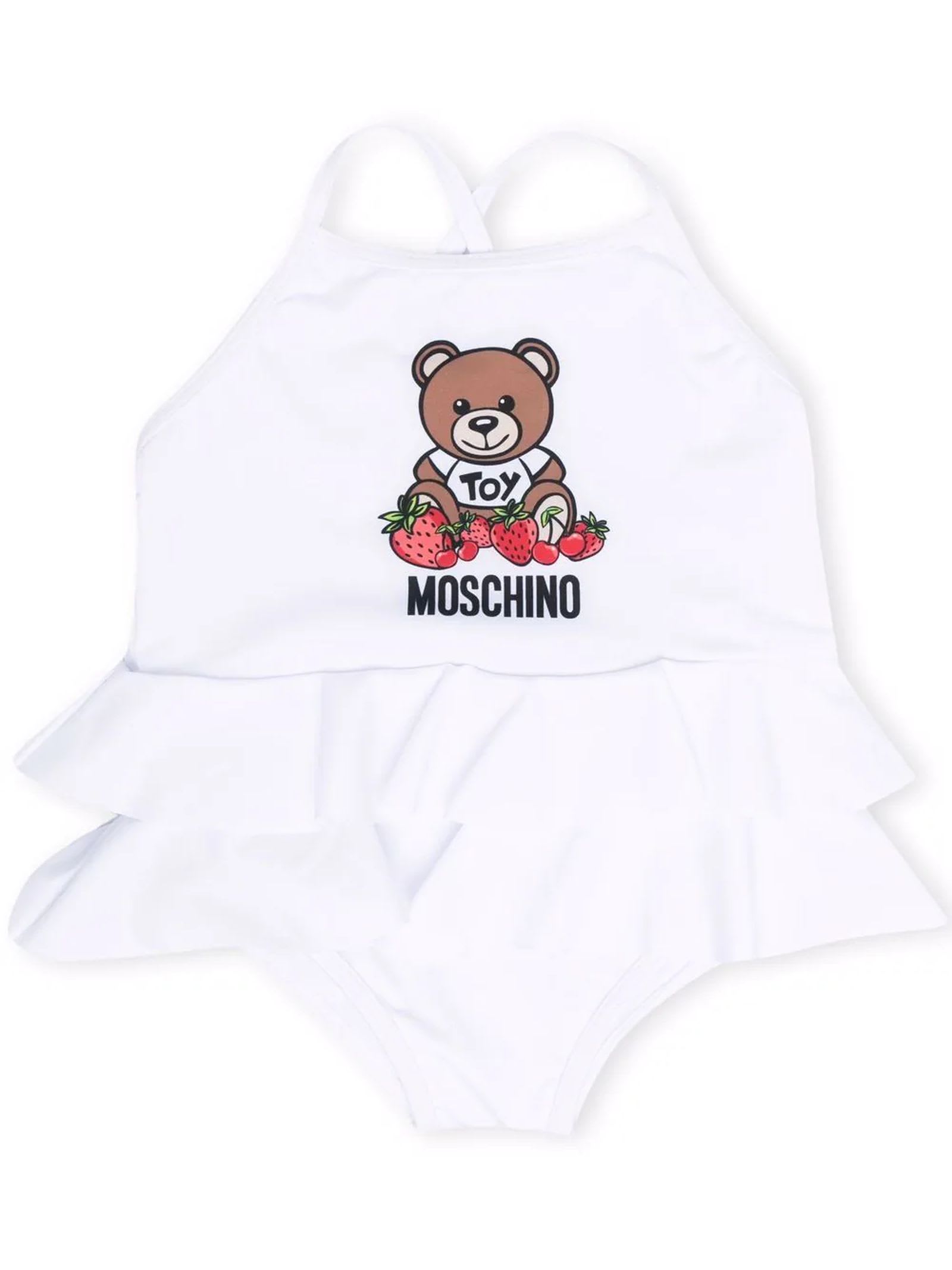 Moschino White Cotton Swimsuit