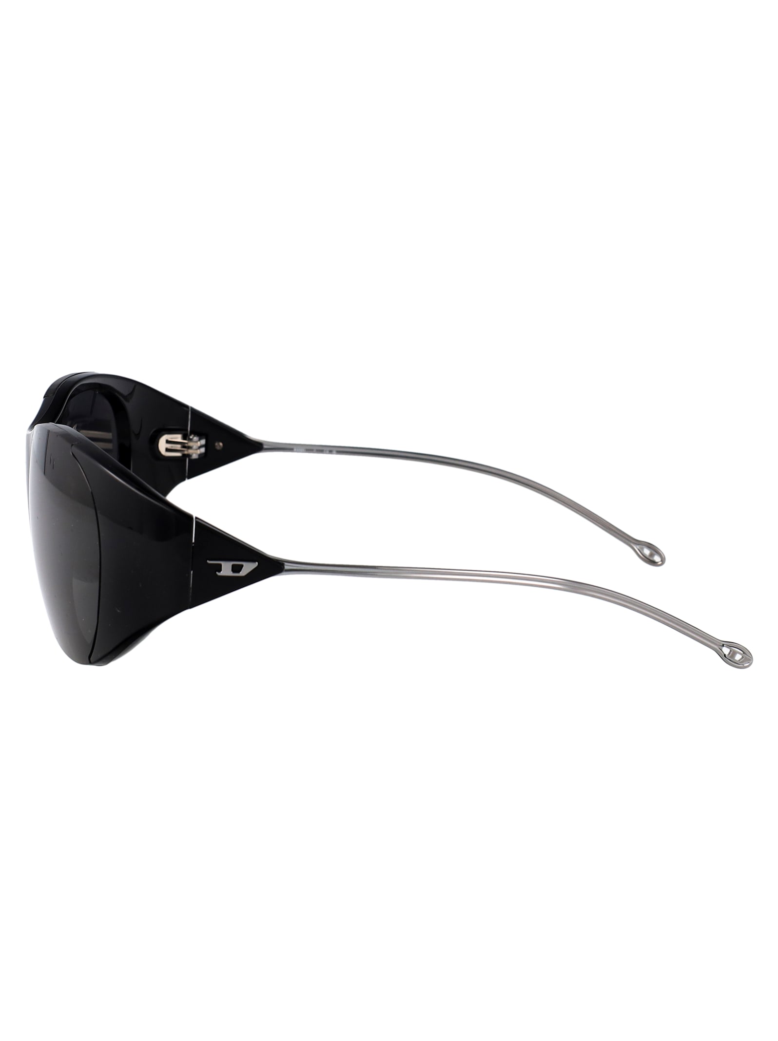 Diesel Nero Lucido Acetate Sunglasses In Black