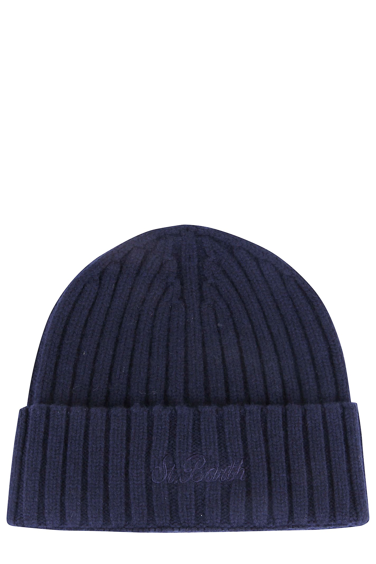 Mc2 Saint Barth Ribbed Beanie Hat In Blue