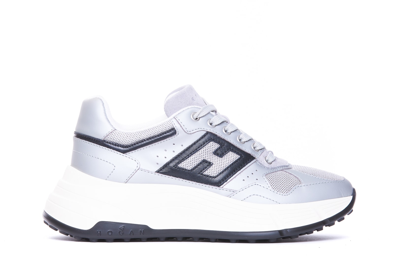 Shop Hogan Hi-fi  Sneakers In Silver