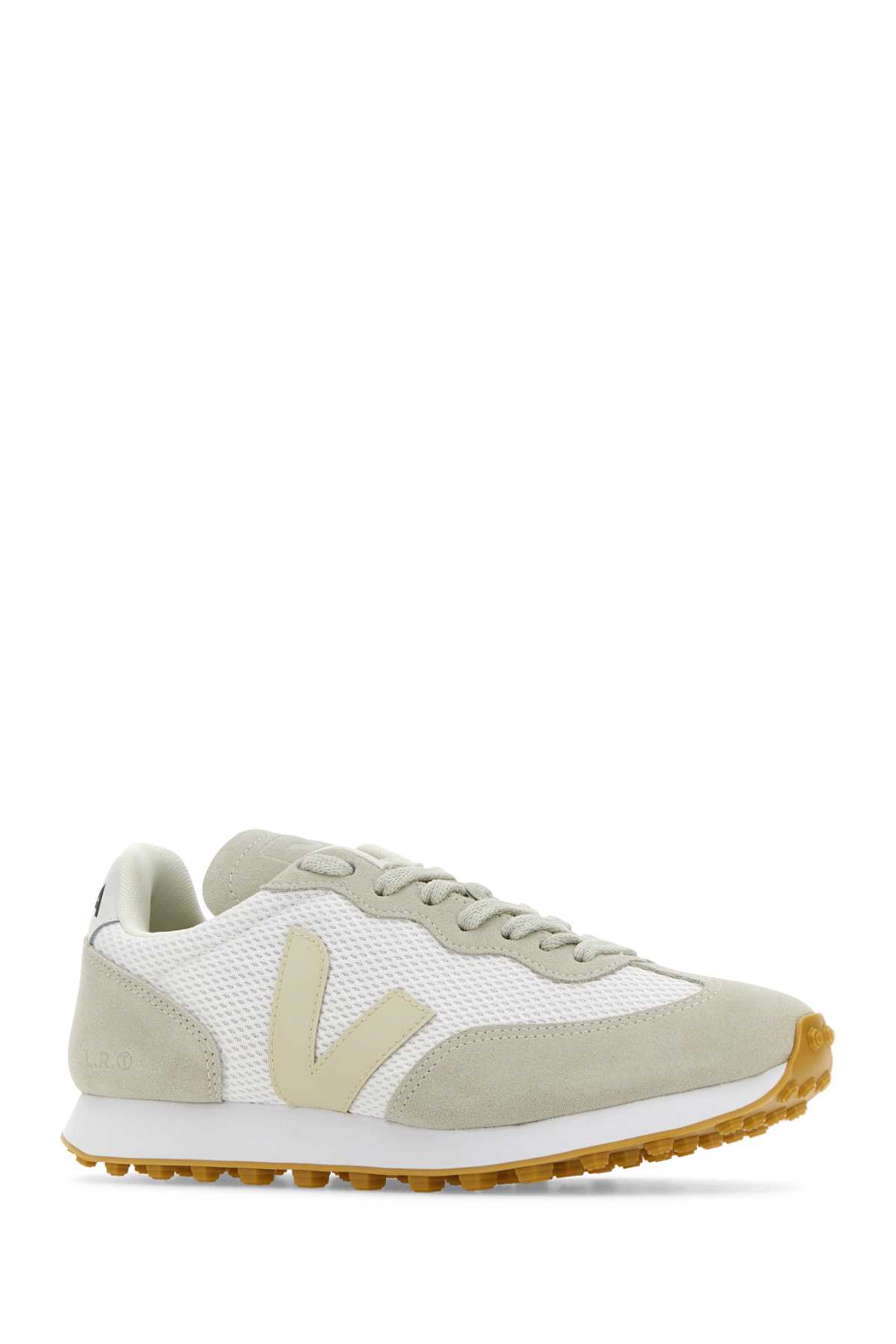 Veja Two-tones Polyester And Suede Rio Branco Sneakers In Whitepierrenatural