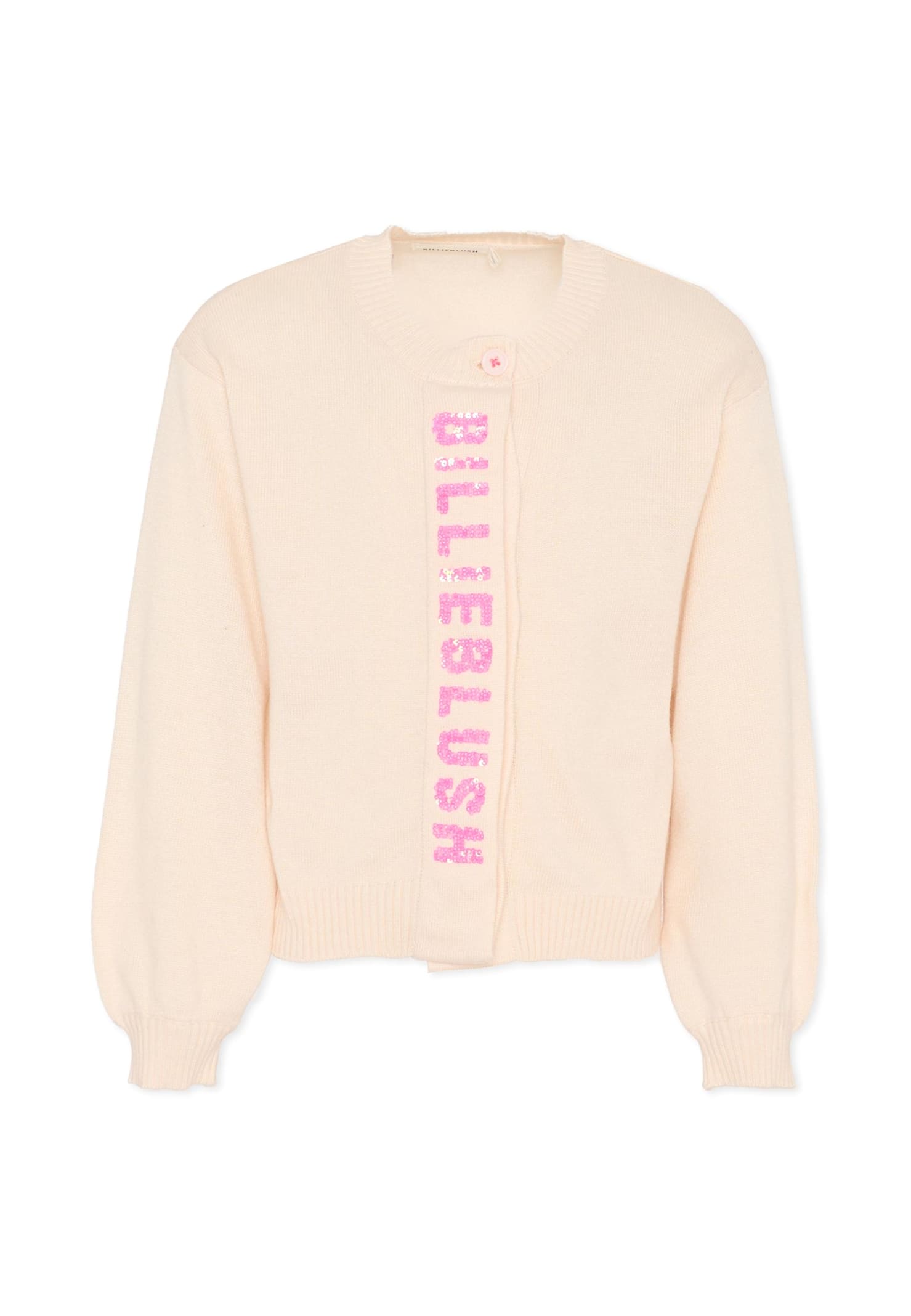 Billieblush Pink Cardigan For Girl With Logo In Pink