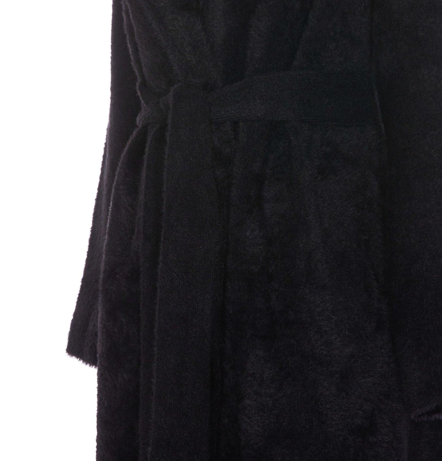 Shop Pinko Uvaggio Belted Fur Coat In Black