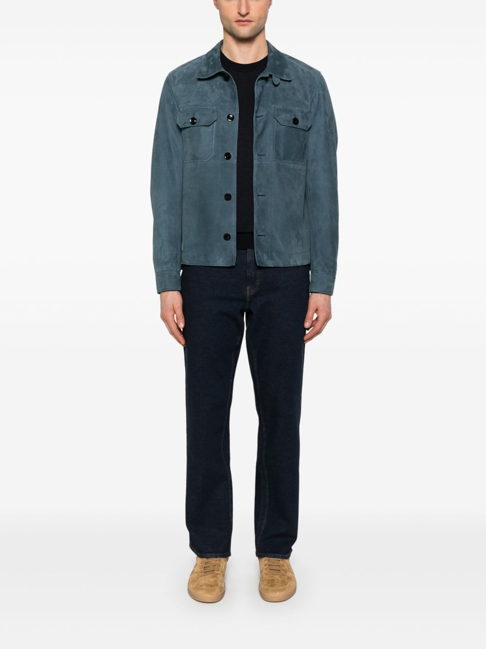 Jacob Cohen Men Wool And Silk Crewneck Sweater In Blue