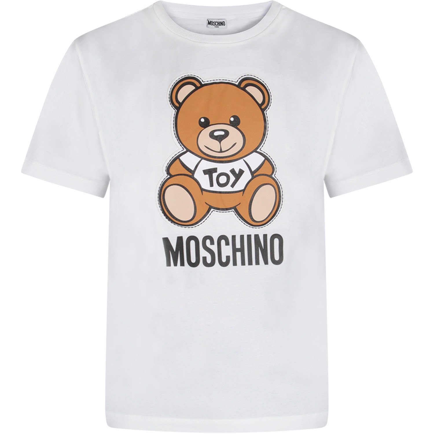 Moschino White Kids T-shirt With Colorful Teddy Bear | ModeSens