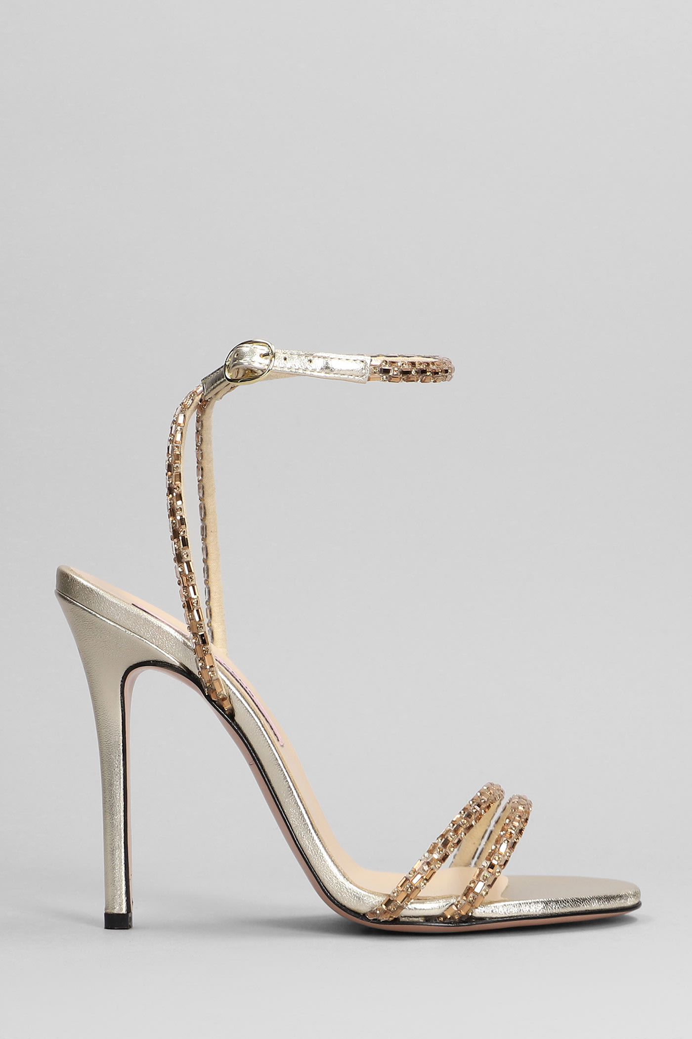 Azha Sandals In Gold Leather