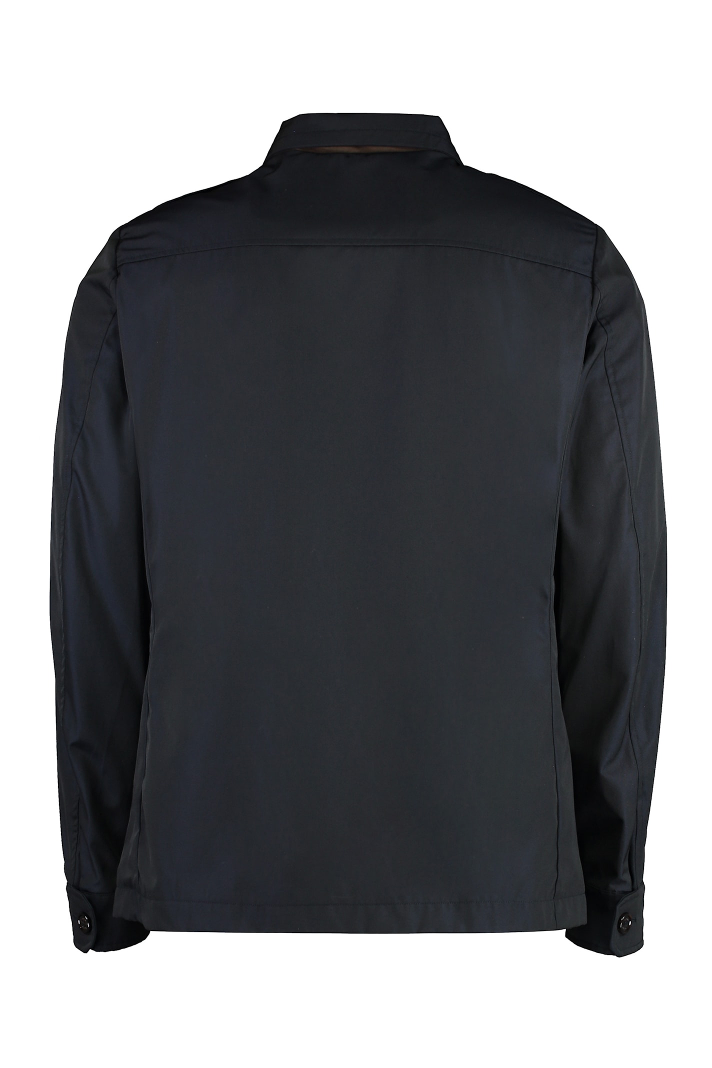 Moorer Double-breasted Gabardine Jacket In Blue