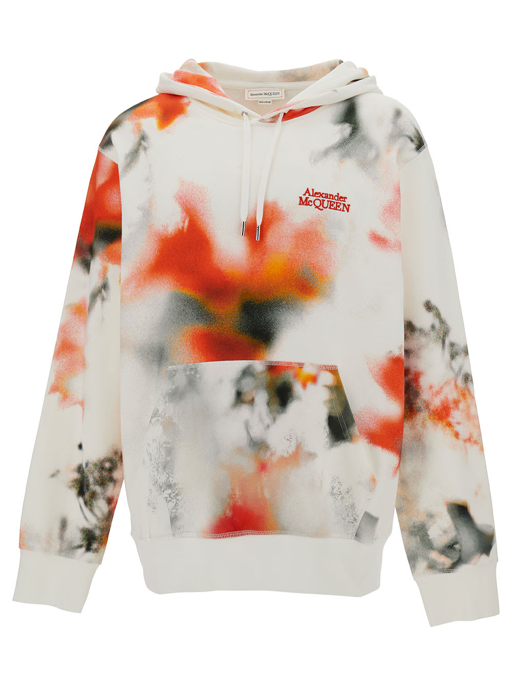 Shop Alexander Mcqueen Multicolor Hoodie With Multicolor Print In Cotton Man