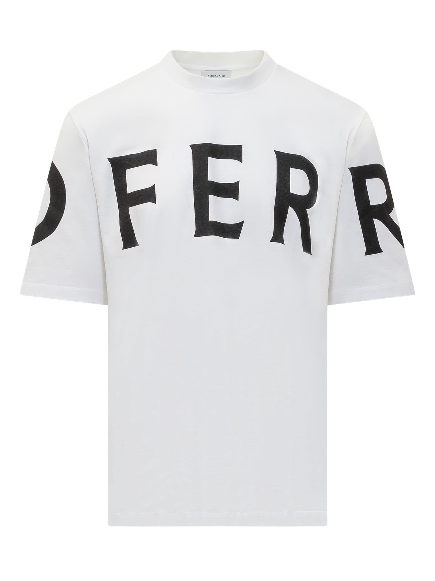 Shop Ferragamo T-shirt In Bianco/nero