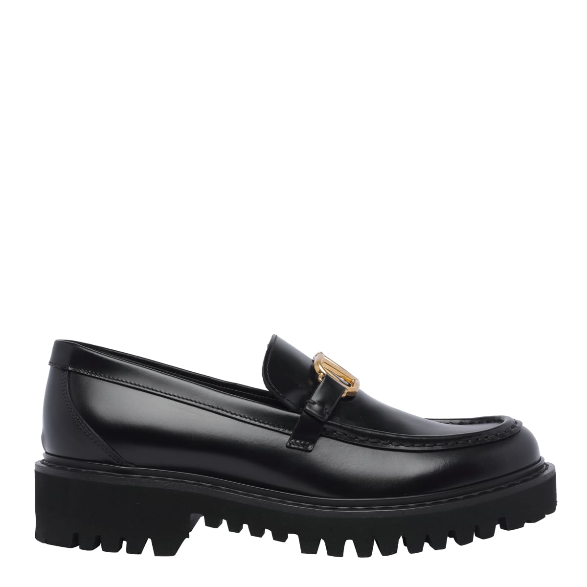 Shop Valentino Vlogo Signature Loafers In Black