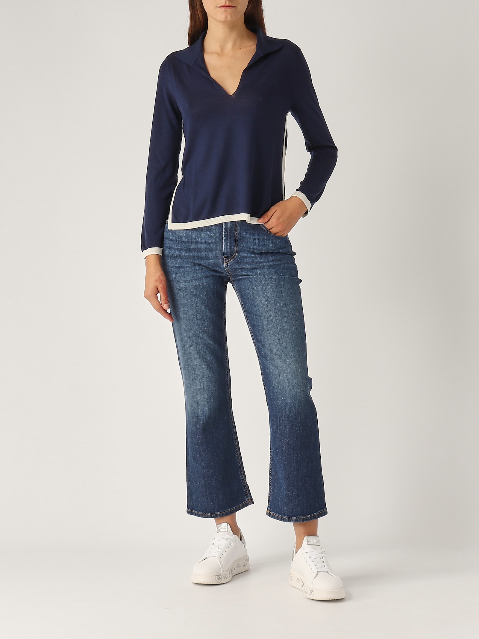 Shop Pt Torino Cotton Jeans In Denim Blu