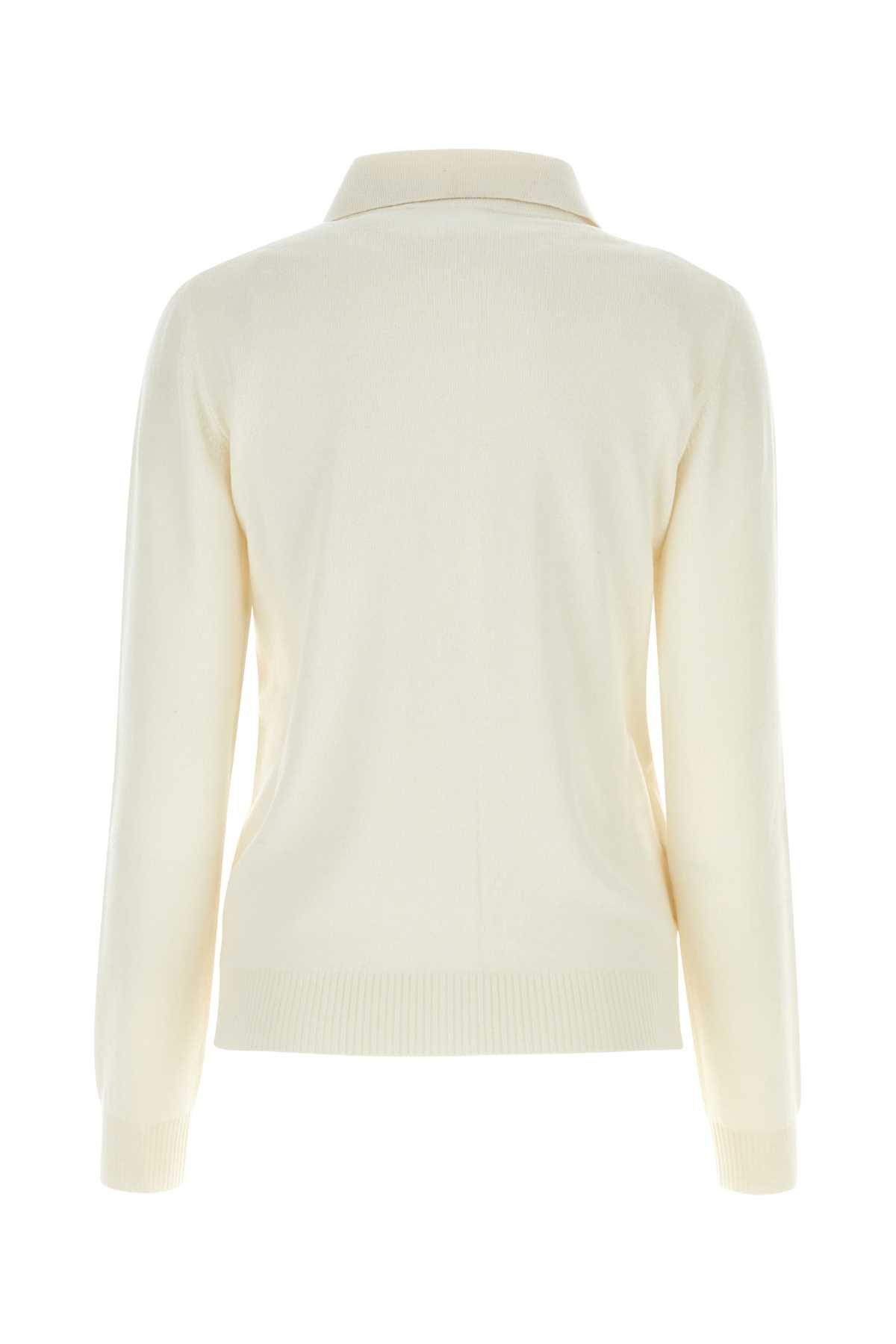 Shop Miu Miu Ivory Cashmere Cardigan In Avorio