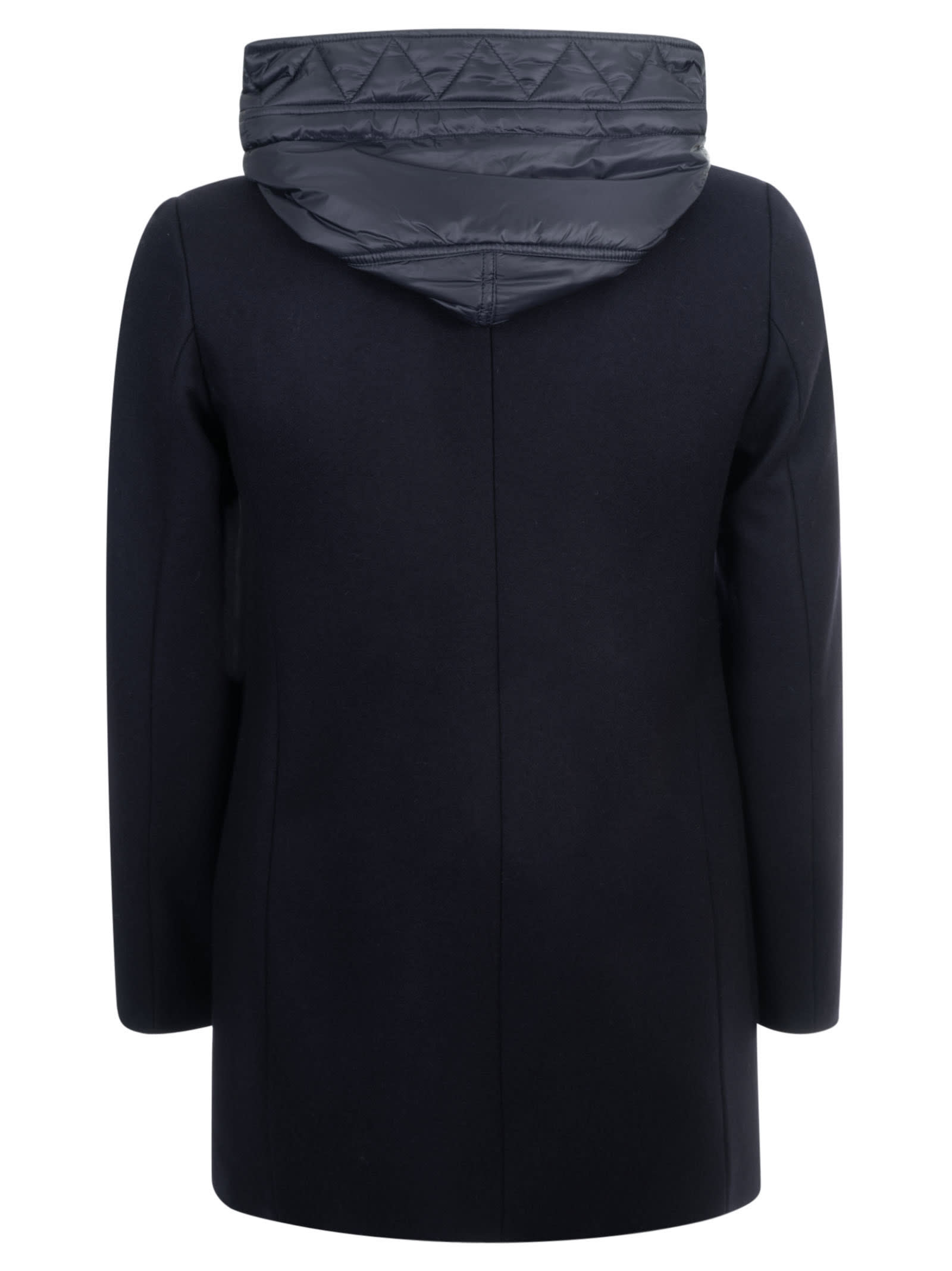 FAY TOGGLE CLOSURE HOODED LAYERED COAT 