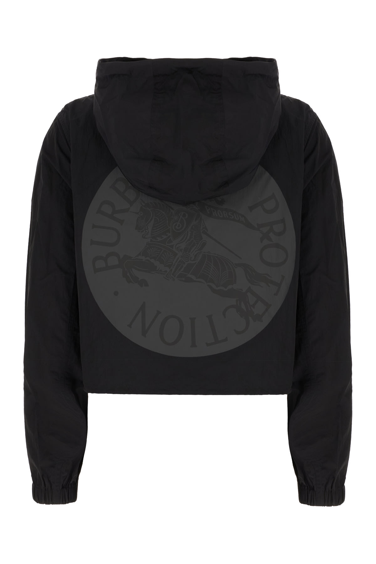 Burberry Hooded Design Short Nylon Jacket In Black
