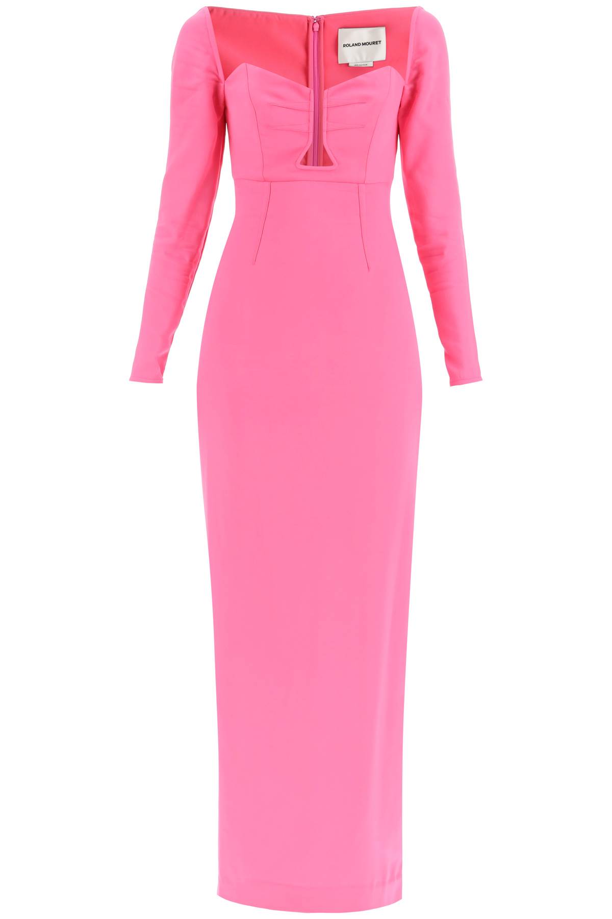 Shop Roland Mouret Maxi Pencil Dress With Cut Outs In Pink (pink)