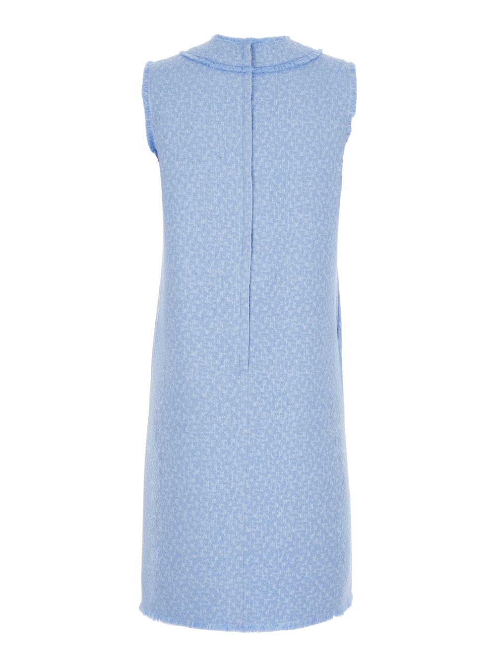 Shop Dolce & Gabbana Tweed Sleeveless Dress In Clear Blue