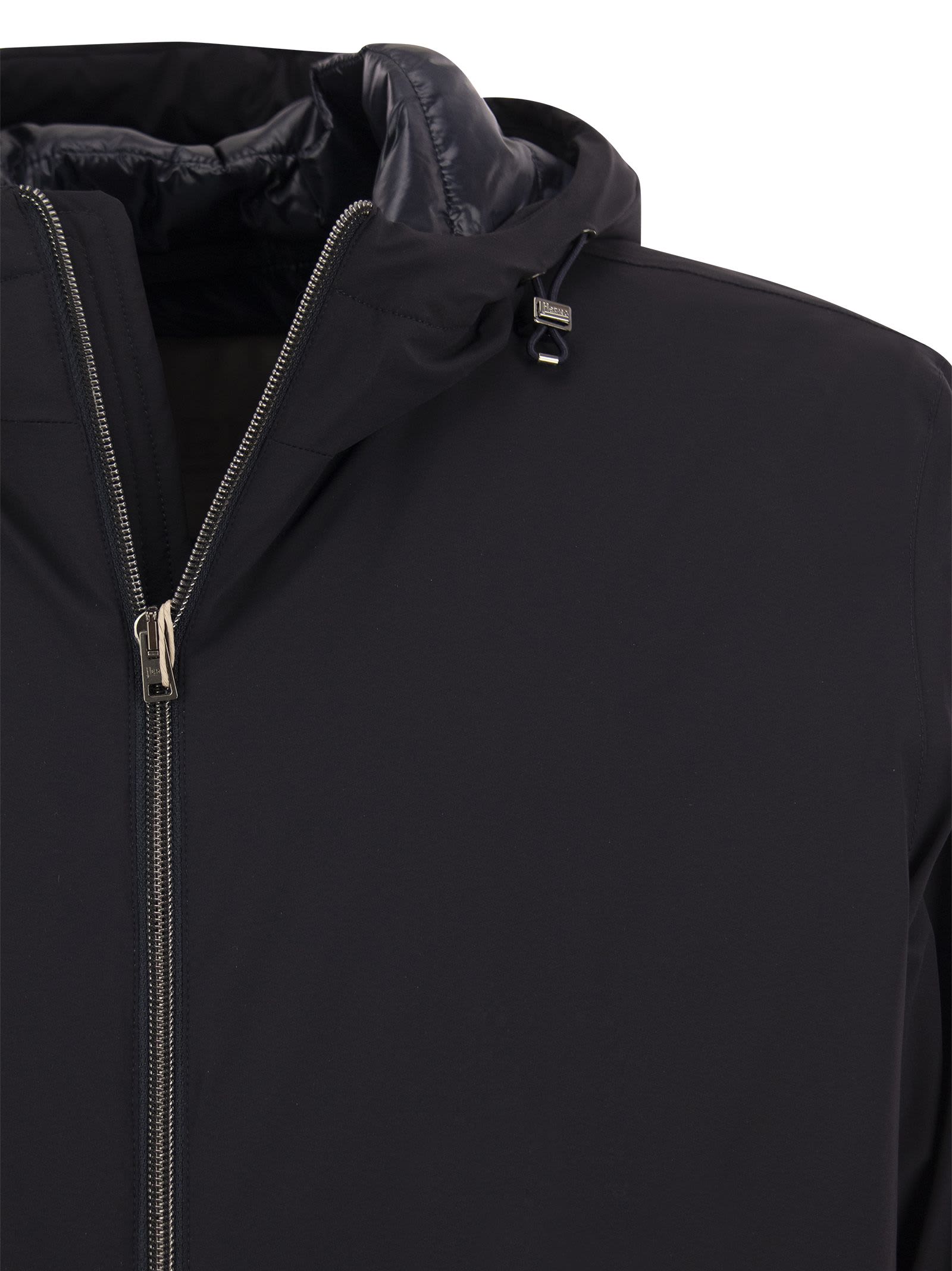 Shop Herno Hooded Parka In Navy Blue