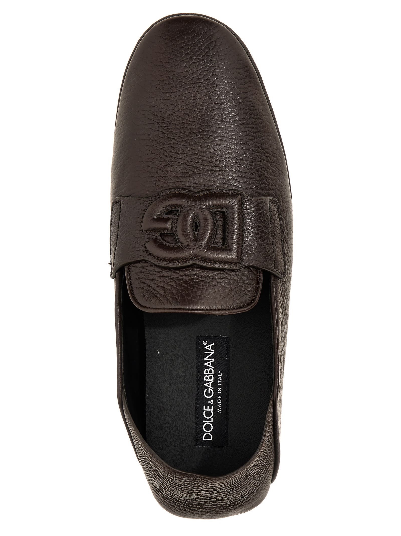Shop Dolce & Gabbana Driver Loafers In Brown