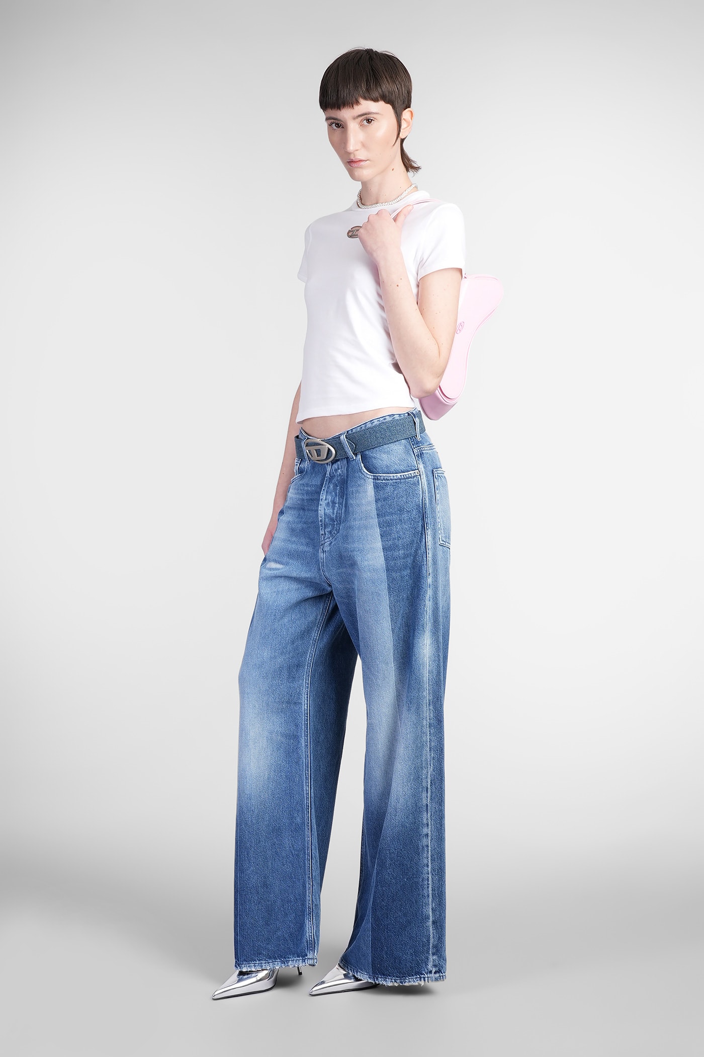 Diesel D-hush Partially Organic Cotton Flared Jeans With Back Logo Patch