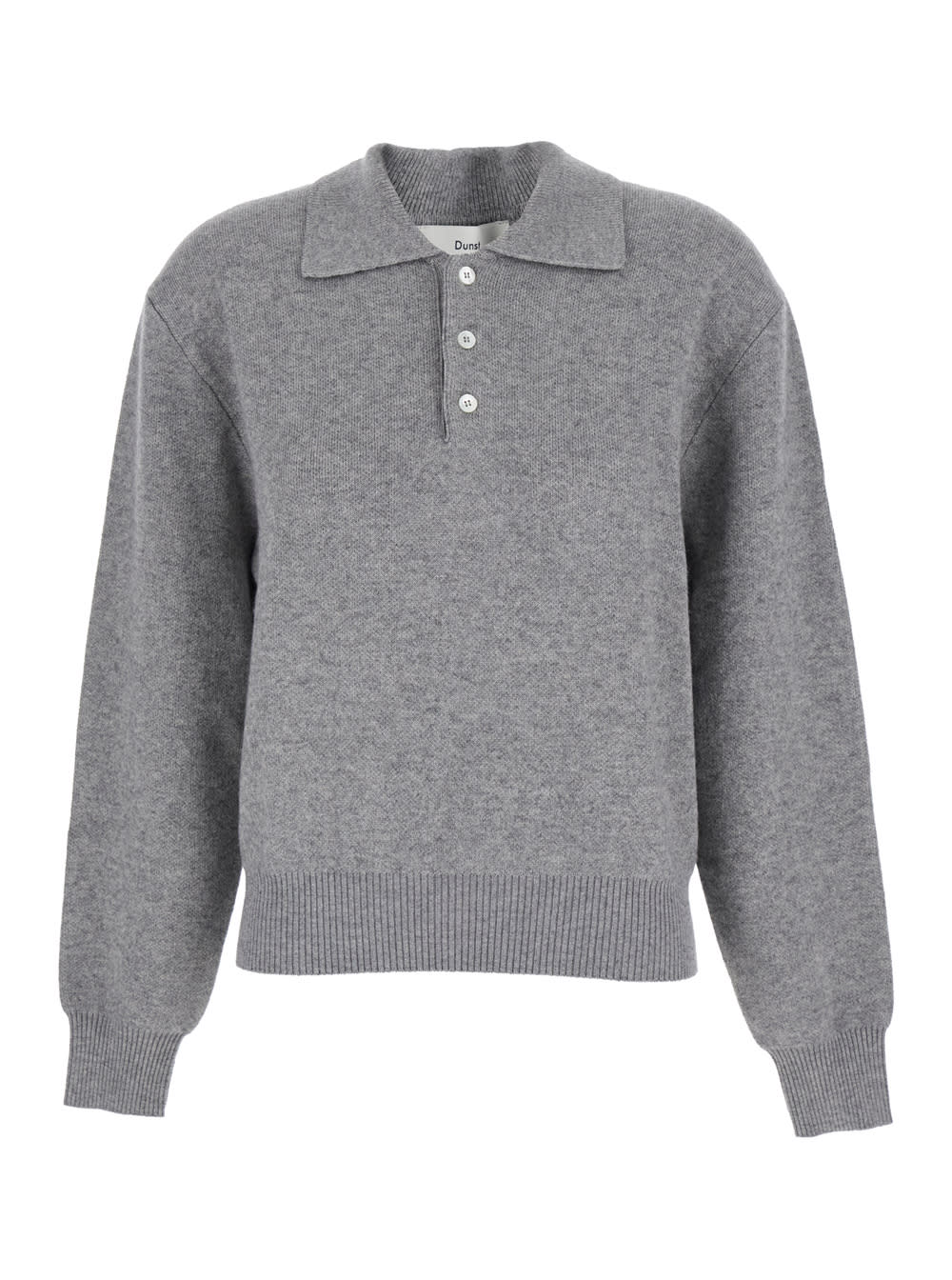 Dunst Unisex Cashmere Collared Sweater In Gray