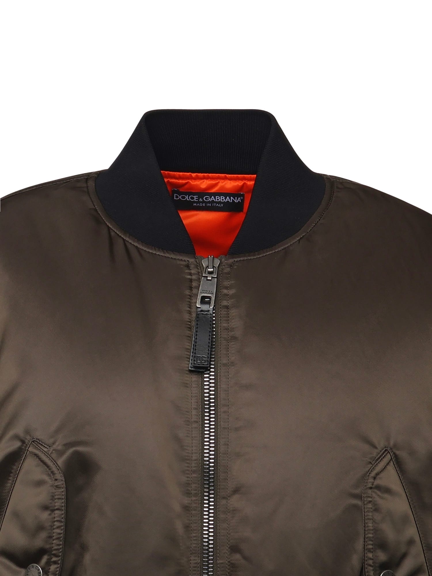 Dolce & Gabbana Nylon Canvas Jacket In Brown