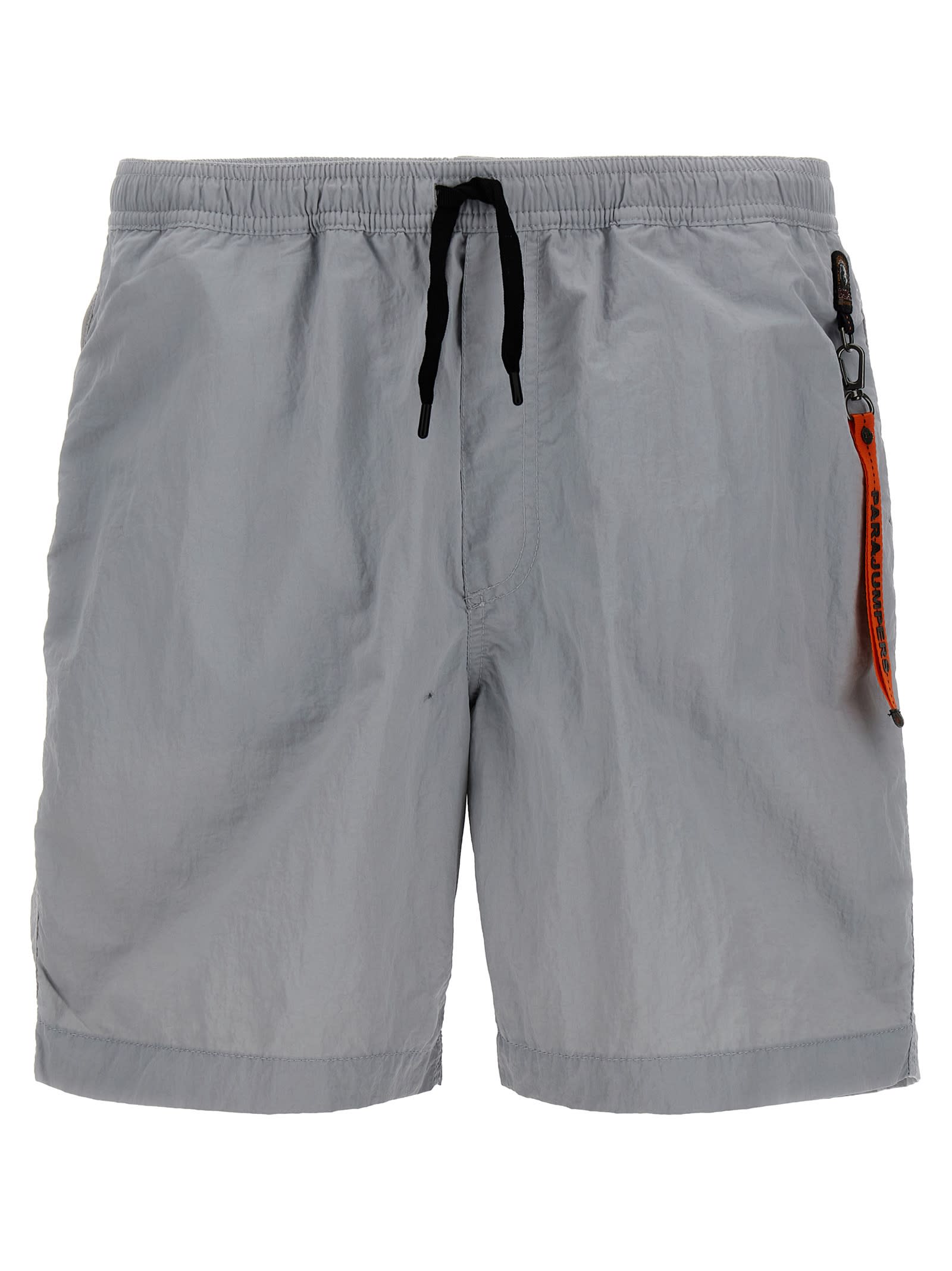 Shop Parajumpers Logo Swim Shorts In Gray