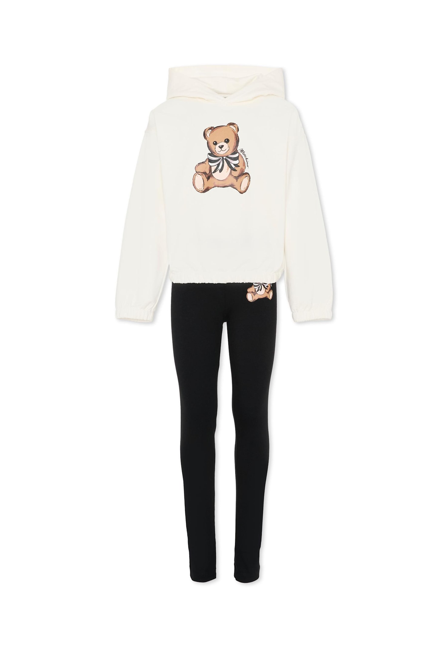 Moschino Black Suit For Girl With Teddy Bear In Black